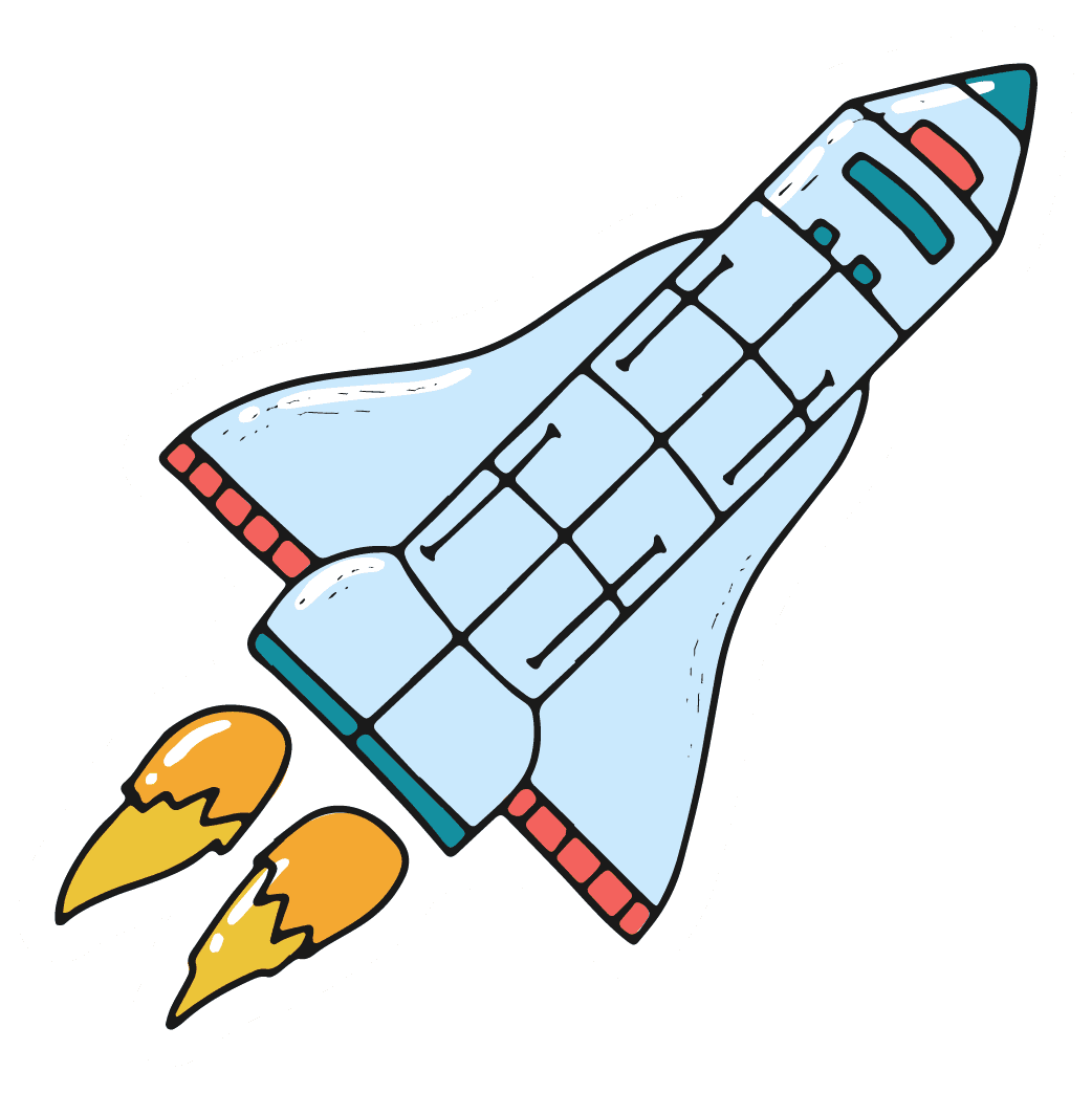 Blastoff Space Shuttle Sticker