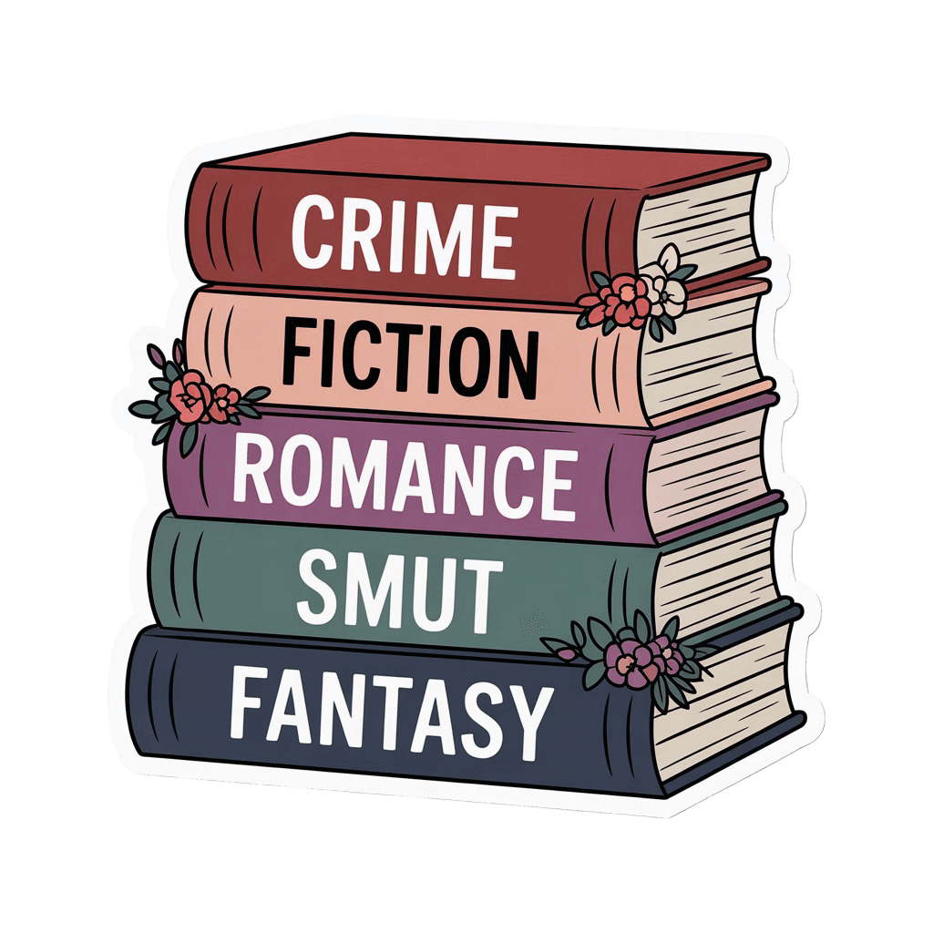 Bookworm Genre Stack Sticker