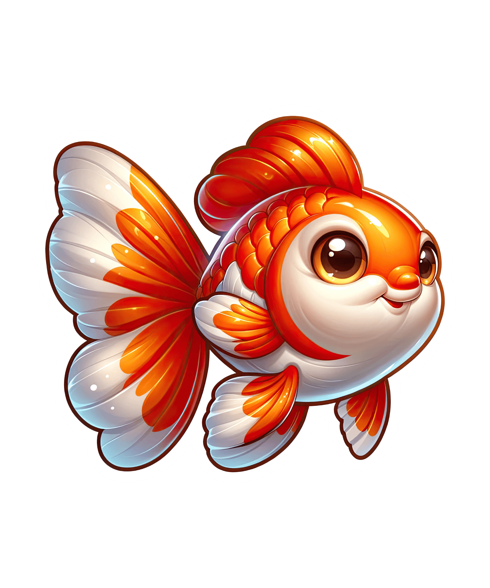 Chubby Oranda Goldfish Sticker