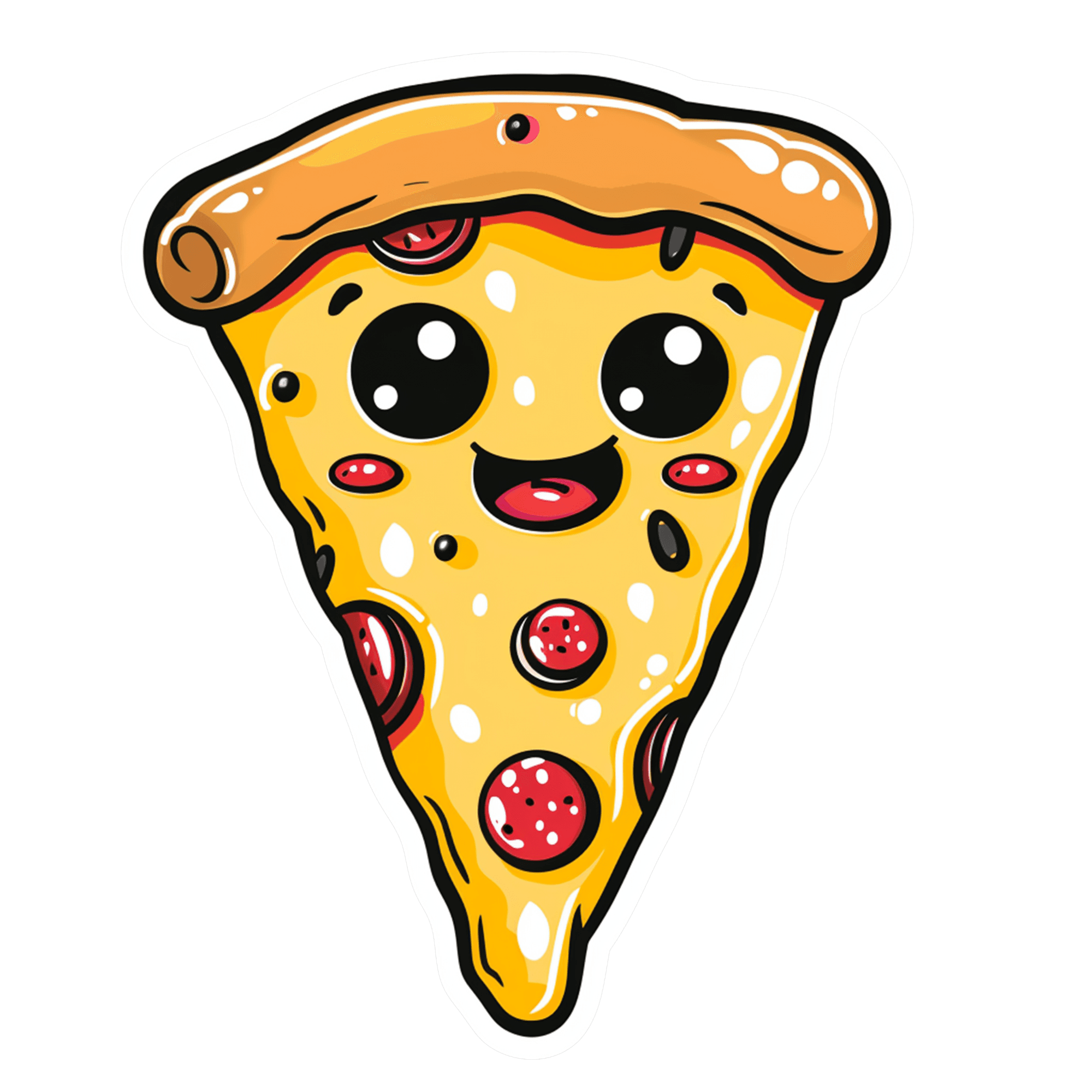 Happy Pepperoni Pizza Slice Sticker