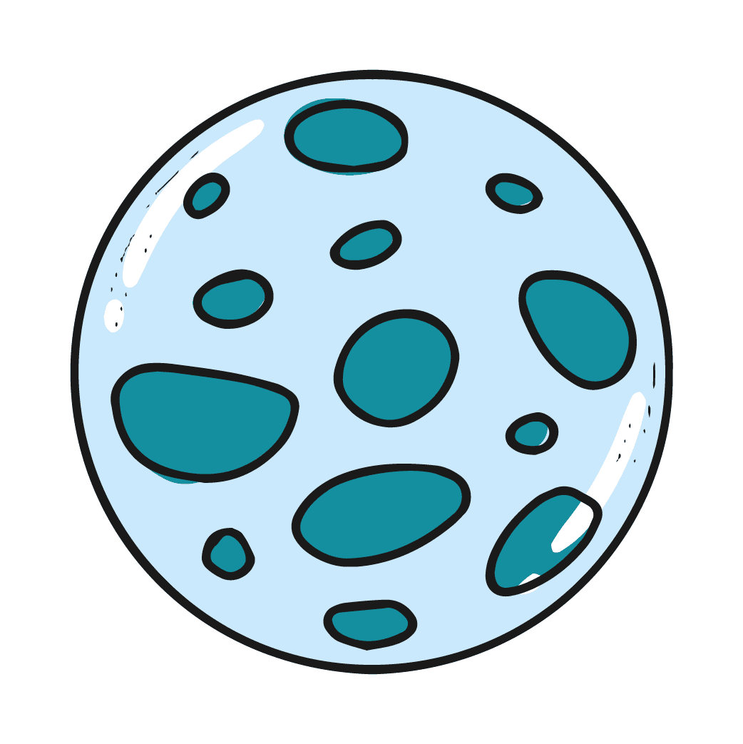 Cratered Blue Moon Sticker
