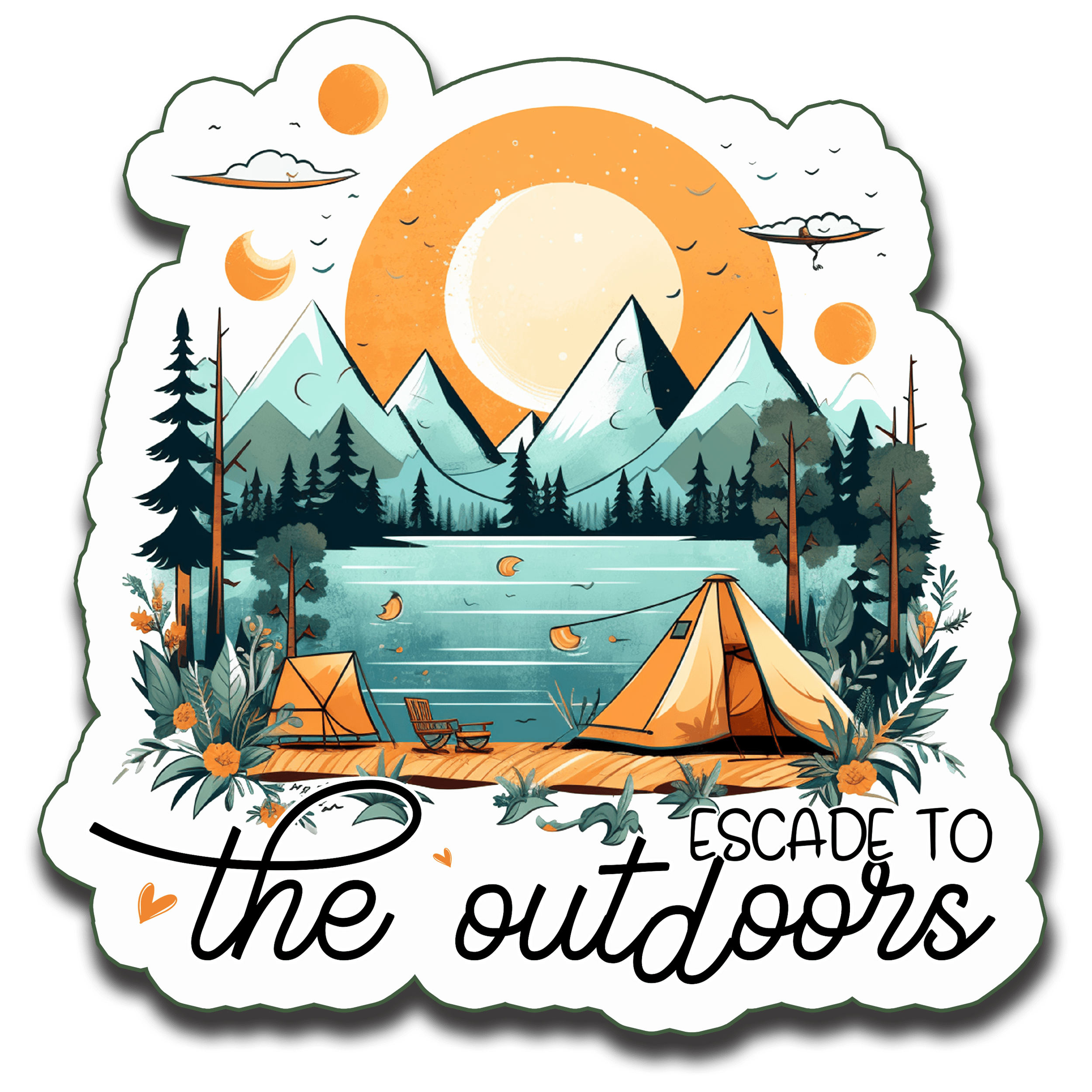 Escape to the Outdoors Camping Sticker