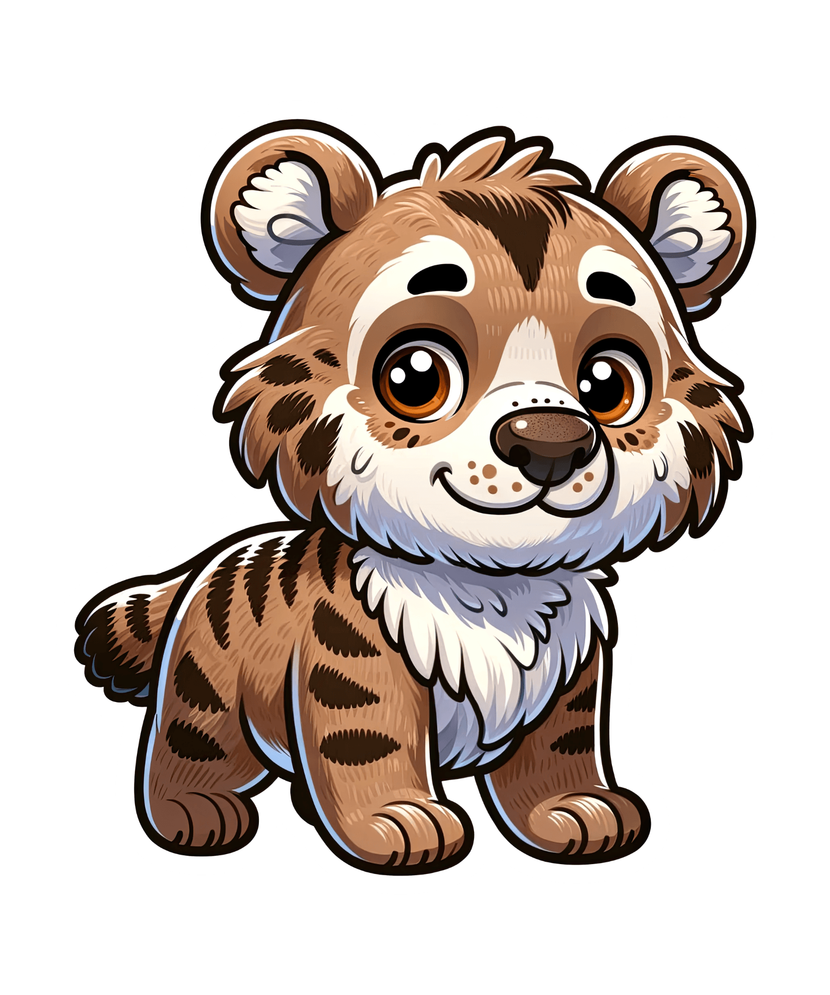 Fluffy Baby Tiger Cub Sticker