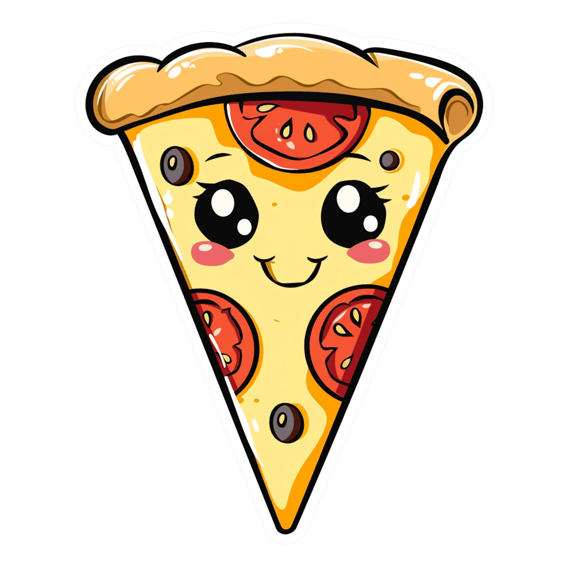 Kawaii Pepperoni Pizza Slice Sticker