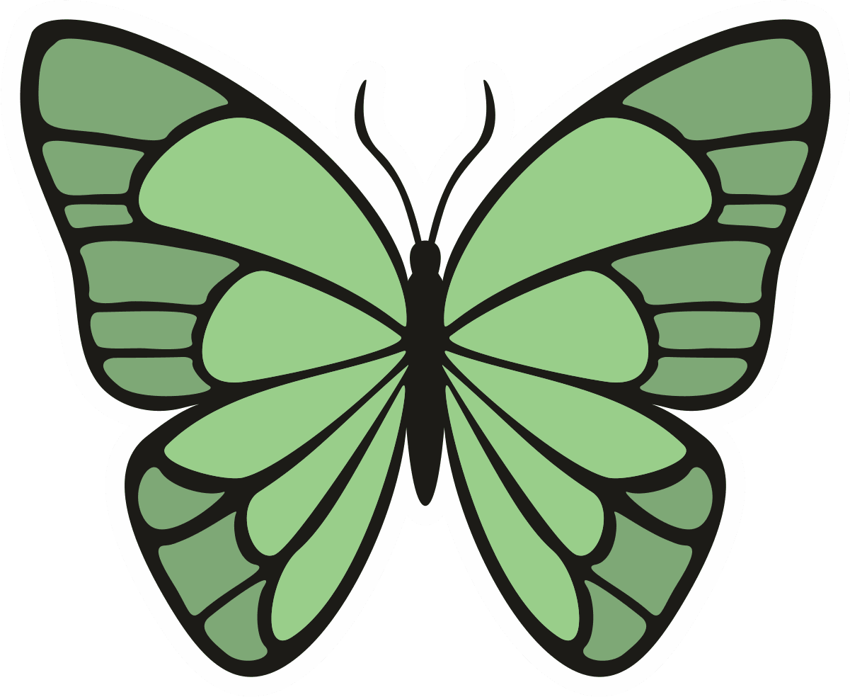Sage Green Butterfly Die-Cut Sticker