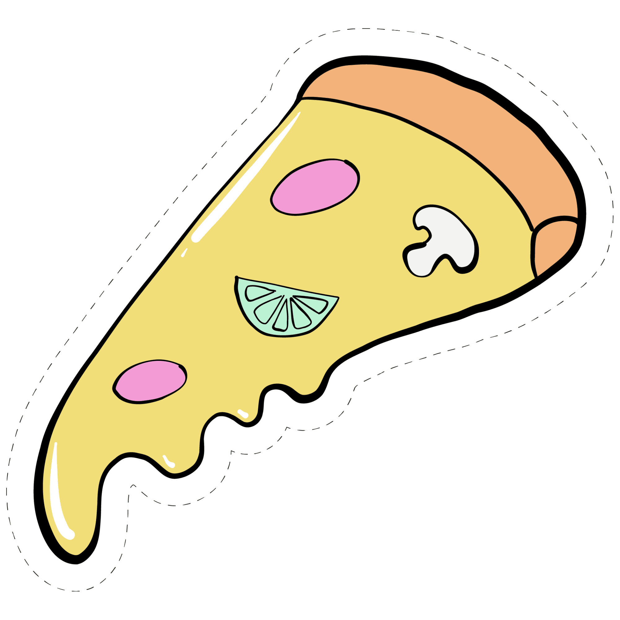 Melty Cheese Pizza Slice Sticker