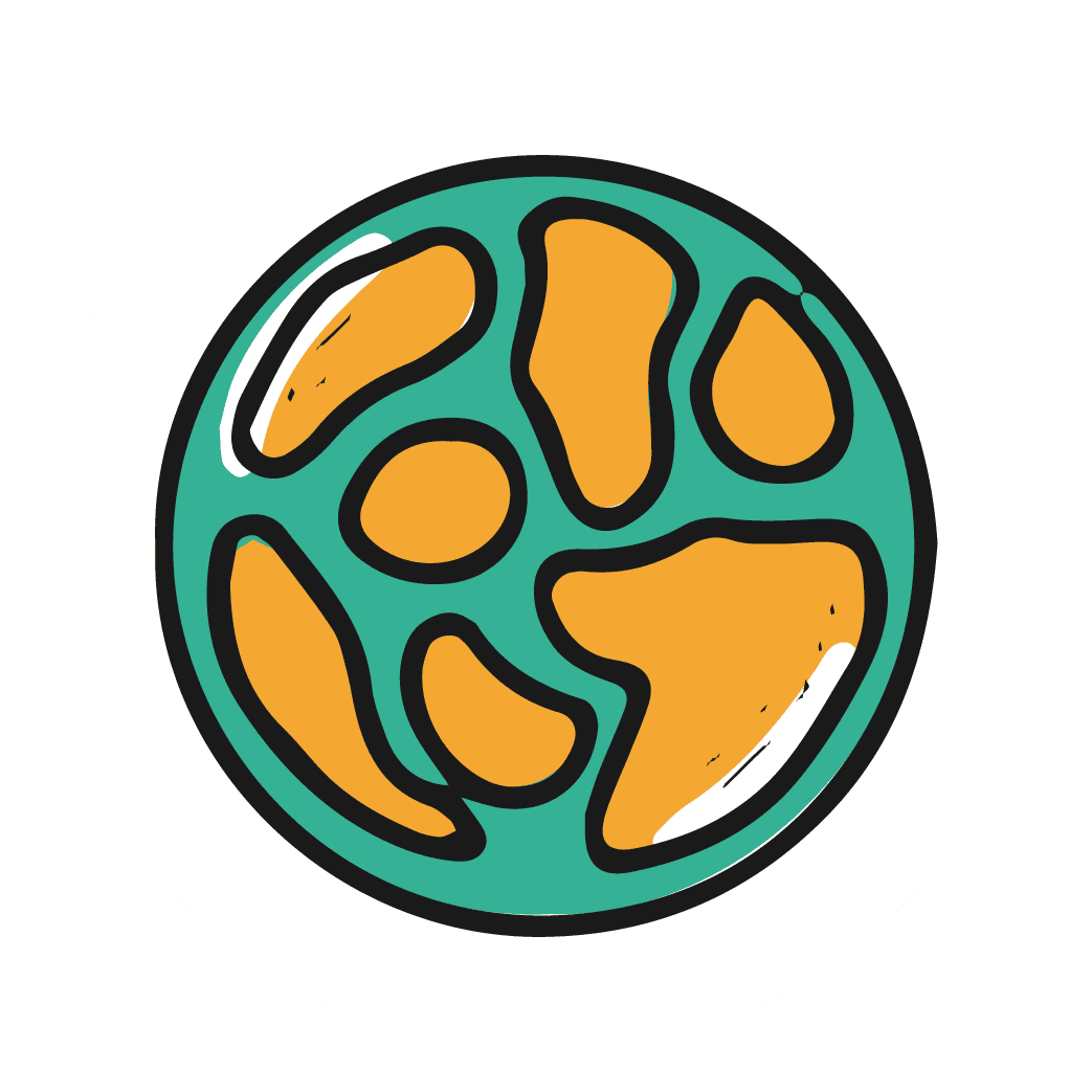 Retro Globe Sticker – Teal & Orange Earth