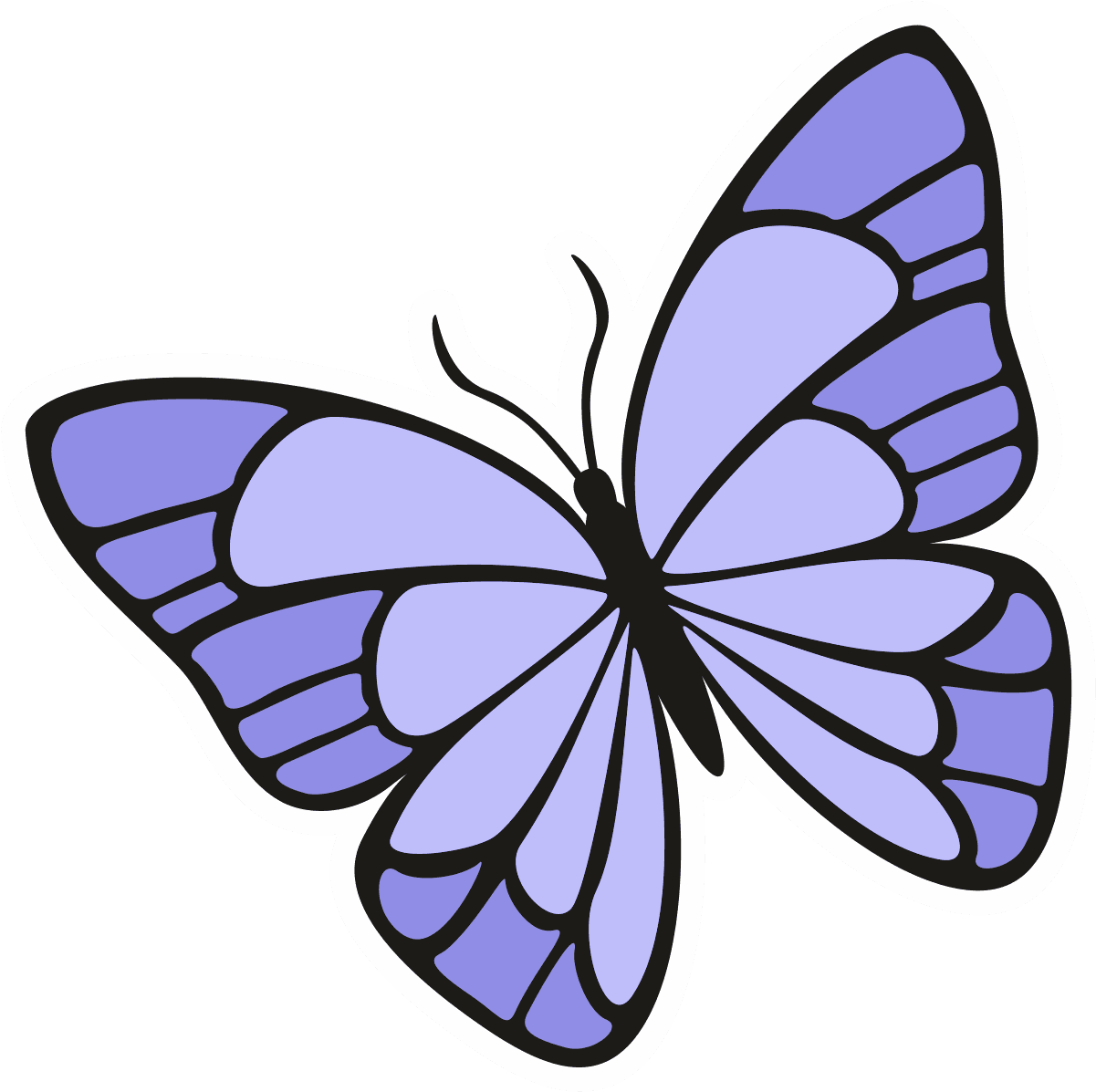 Purple Butterfly Die-Cut Vinyl Sticker