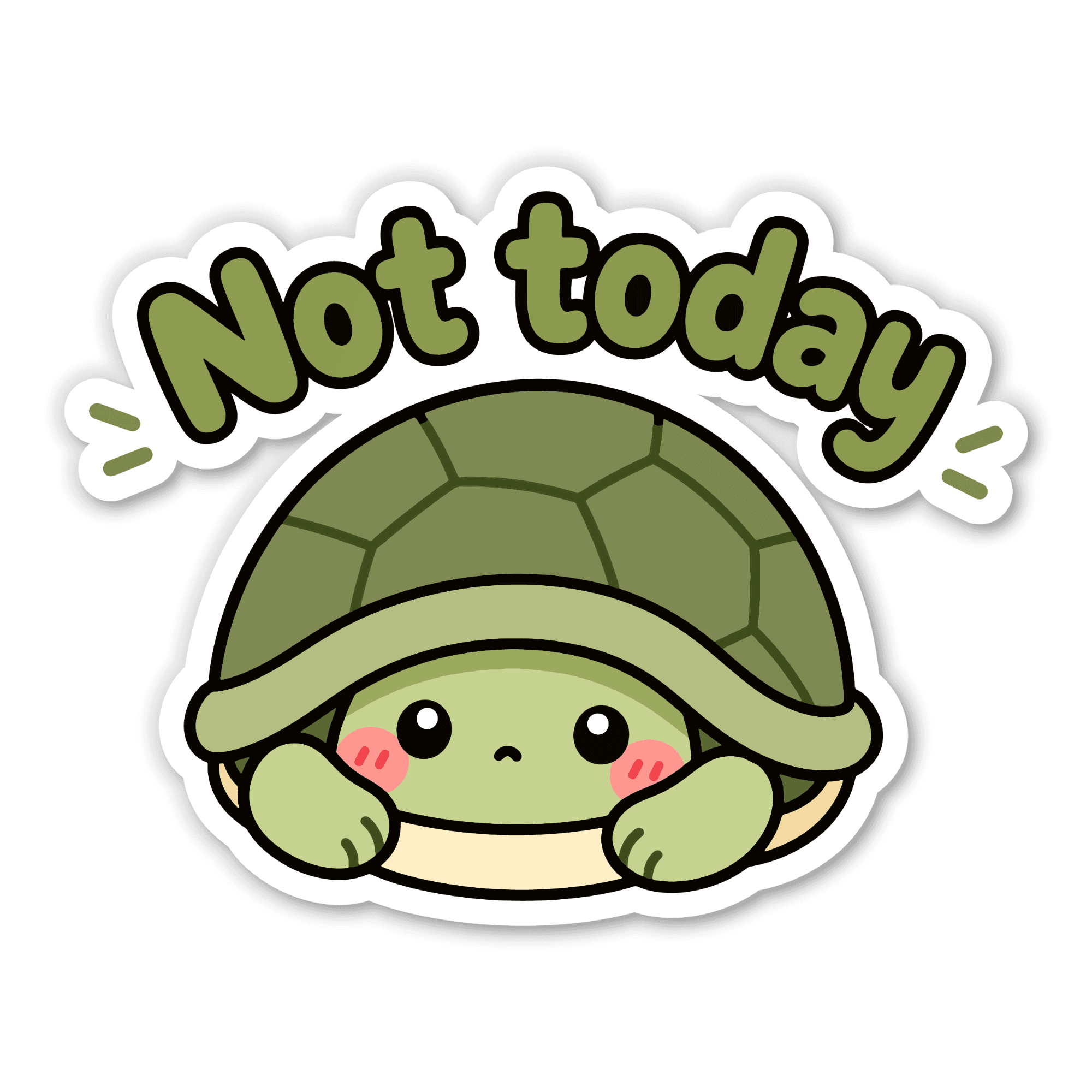 Not Today Grumpy Turtle Sticker