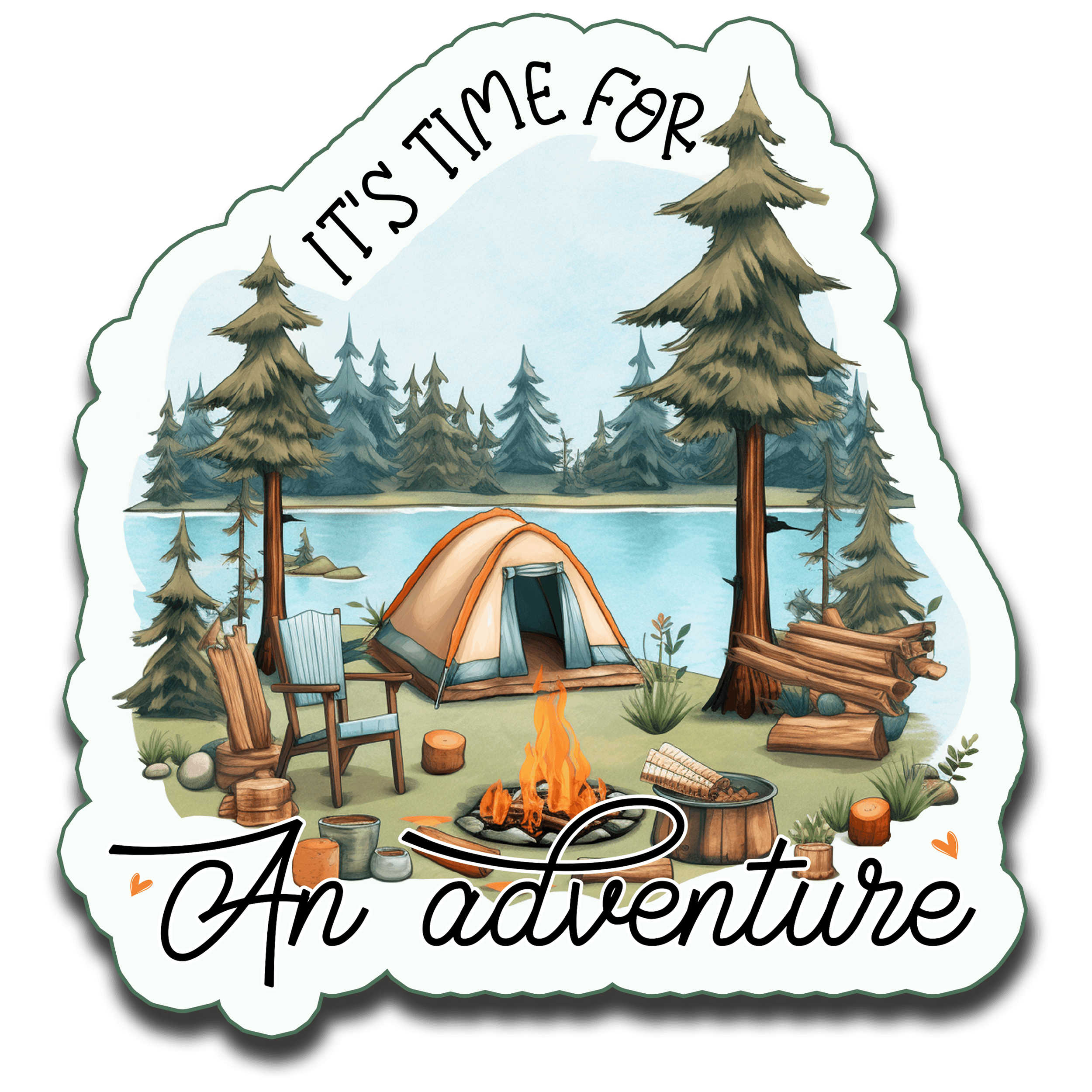 It's Time for An Adventure Campsite Sticker