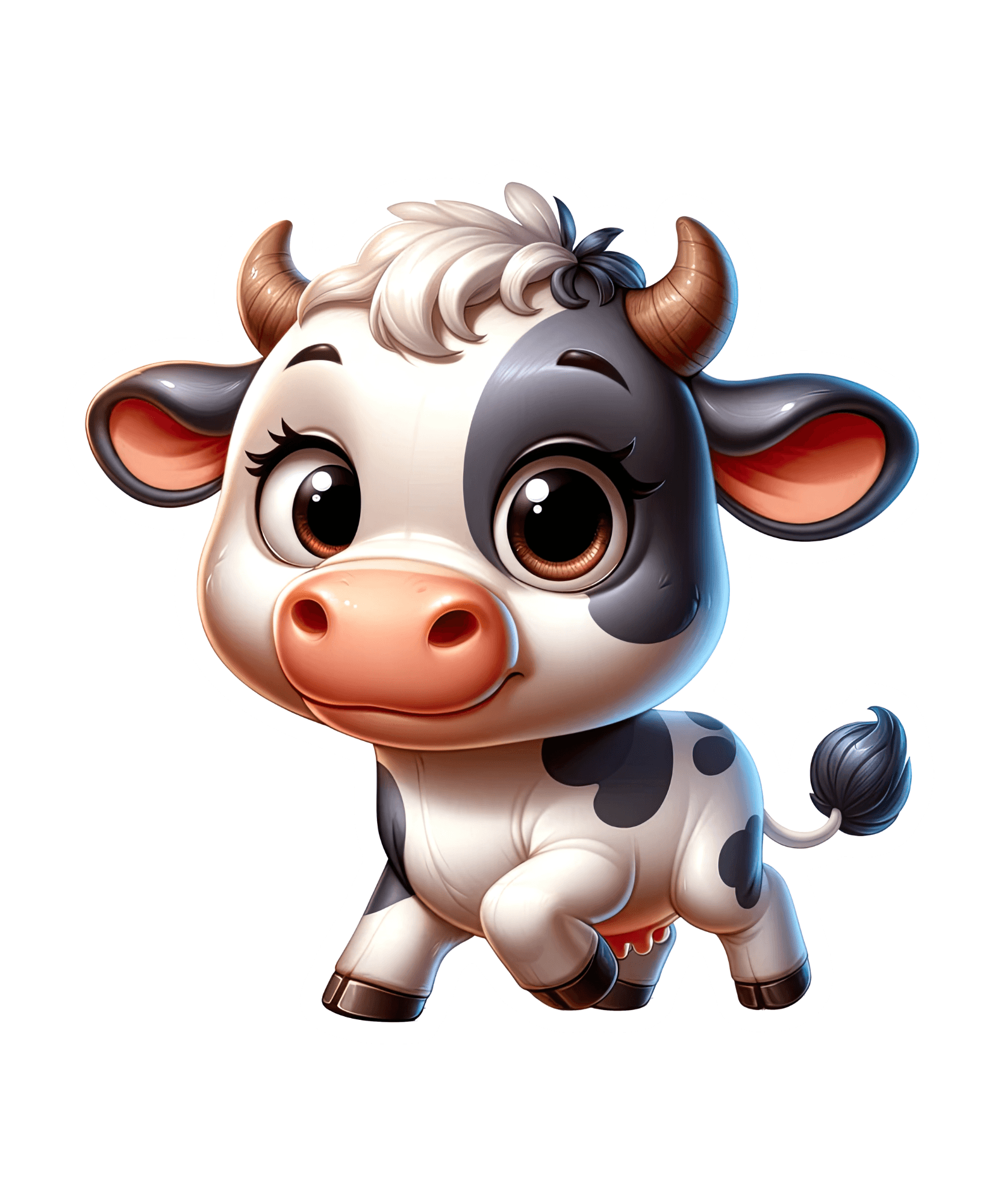Big-Eyed Baby Cow Sticker