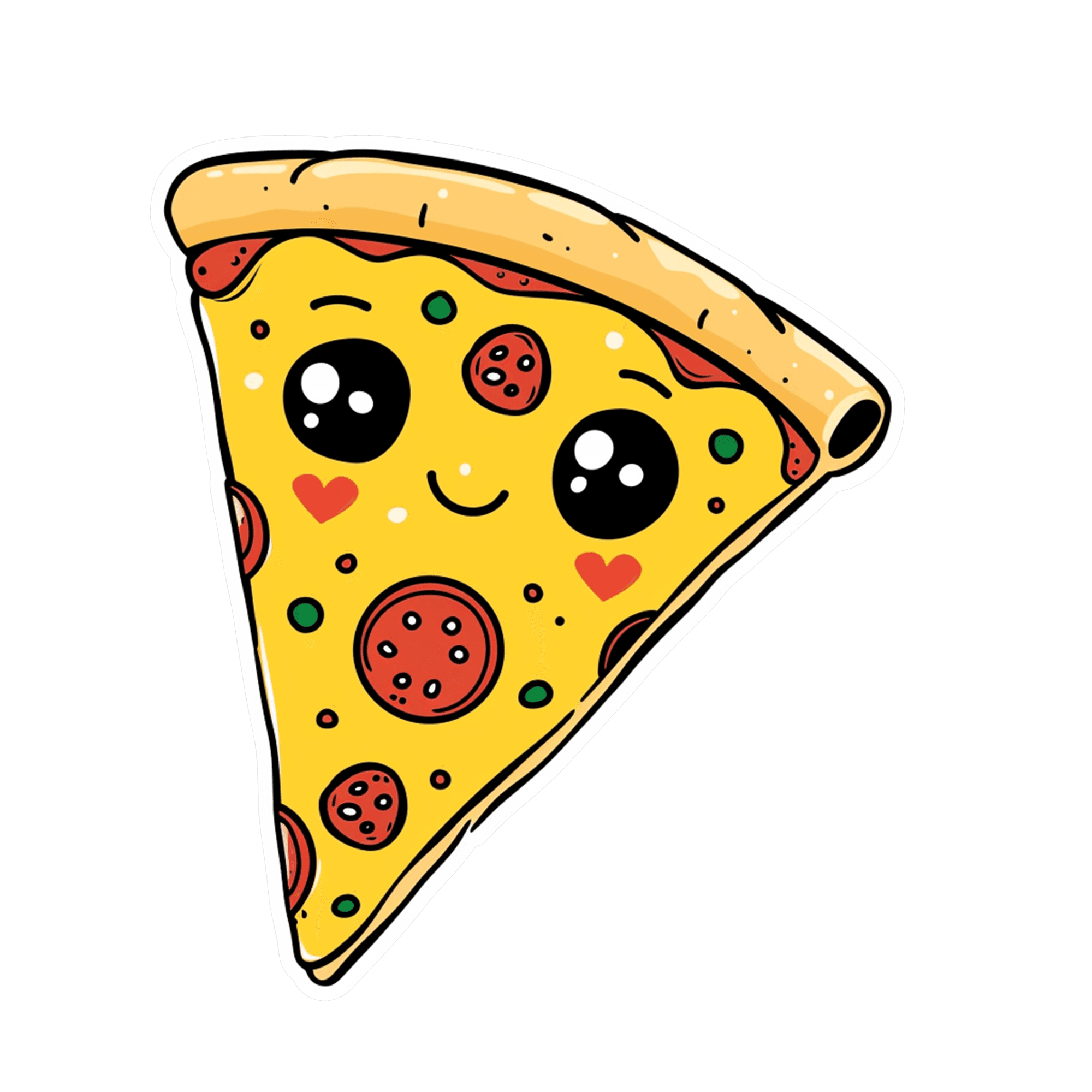 Kawaii Pepperoni Pizza Slice Sticker