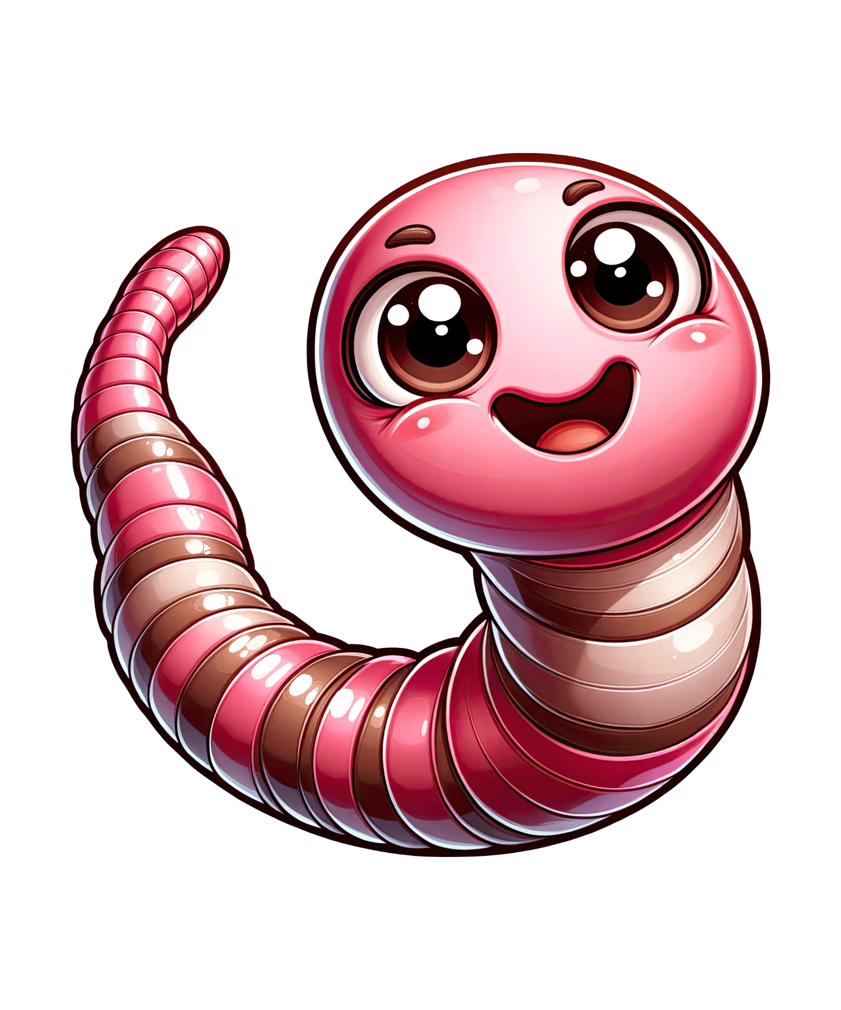 Wiggly Worm Cutie Sticker