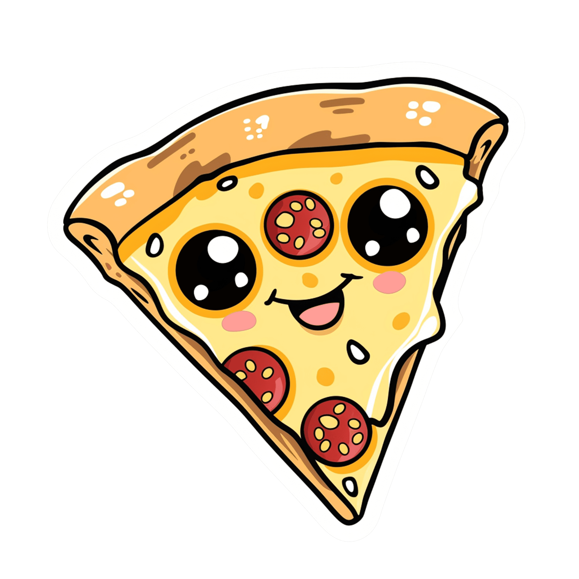 Kawaii Pepperoni Pizza Slice Sticker