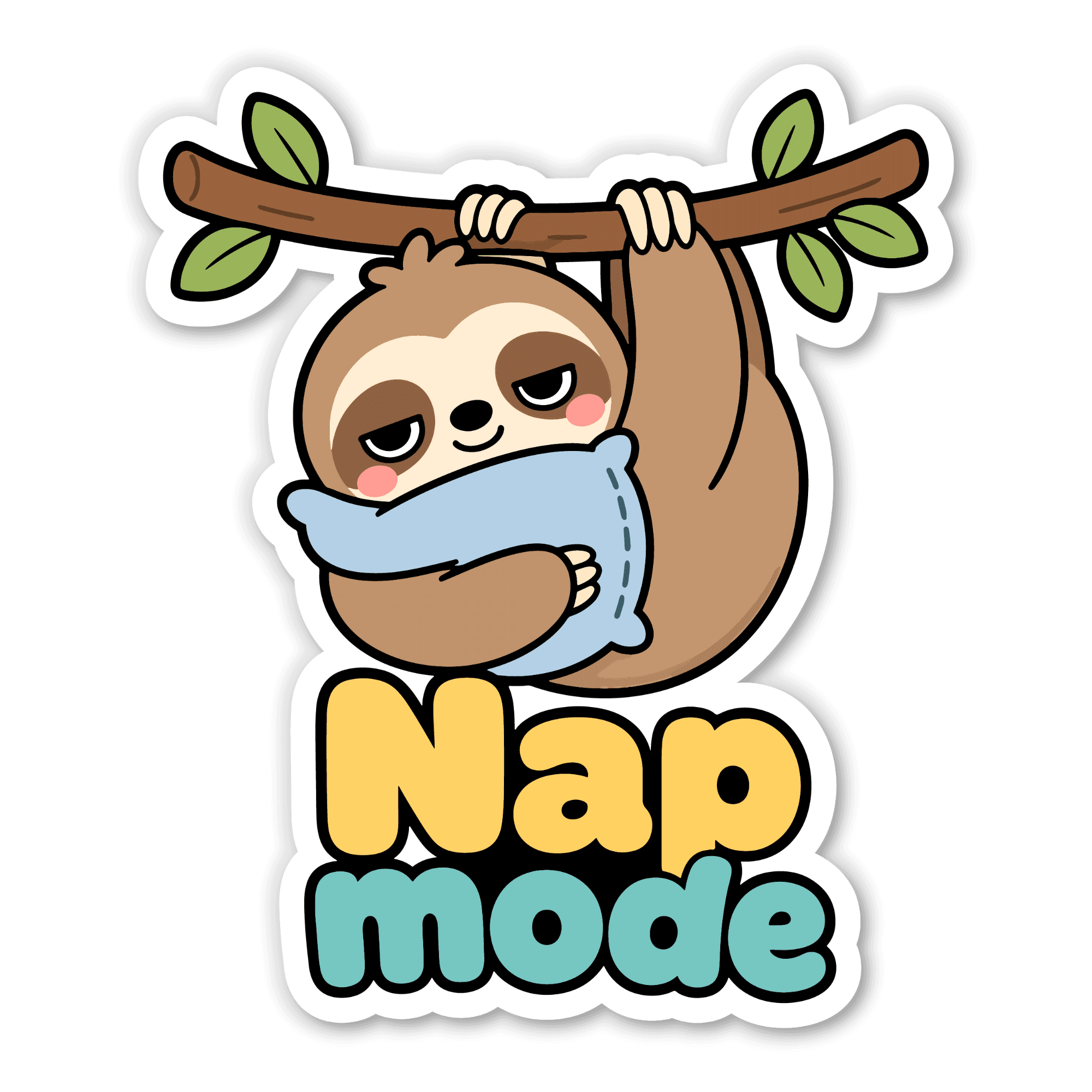 Sleepy Sloth Nap Mode Sticker