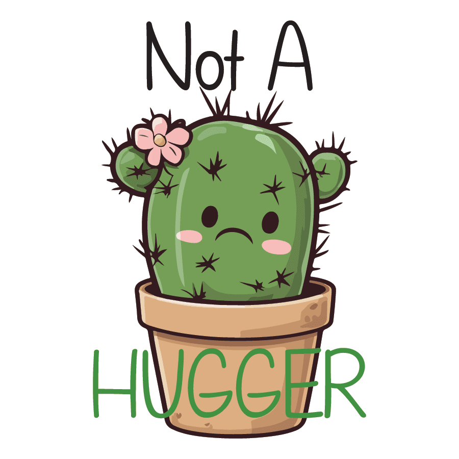 Not A Hugger Grumpy Cactus Sticker