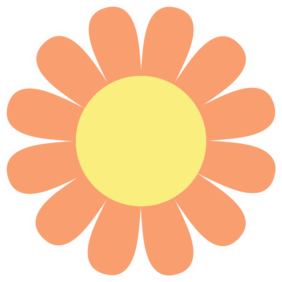 Retro Orange Daisy Flower Sticker