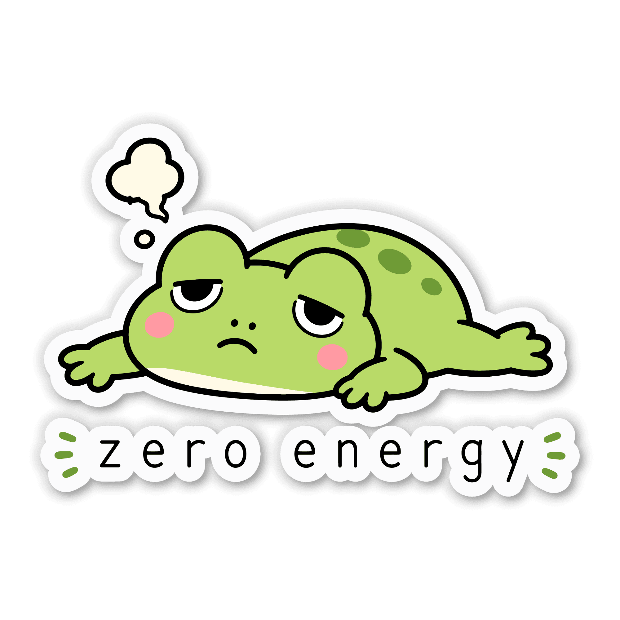 Zero Energy Grumpy Frog Sticker
