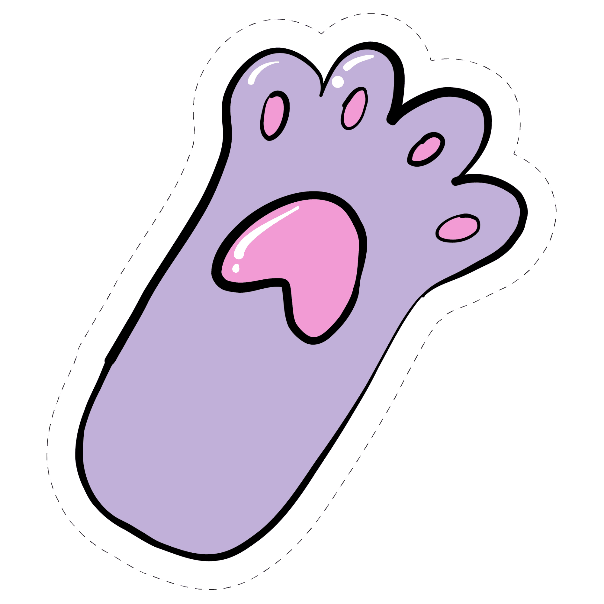 Purple Kitty Paw Sticker