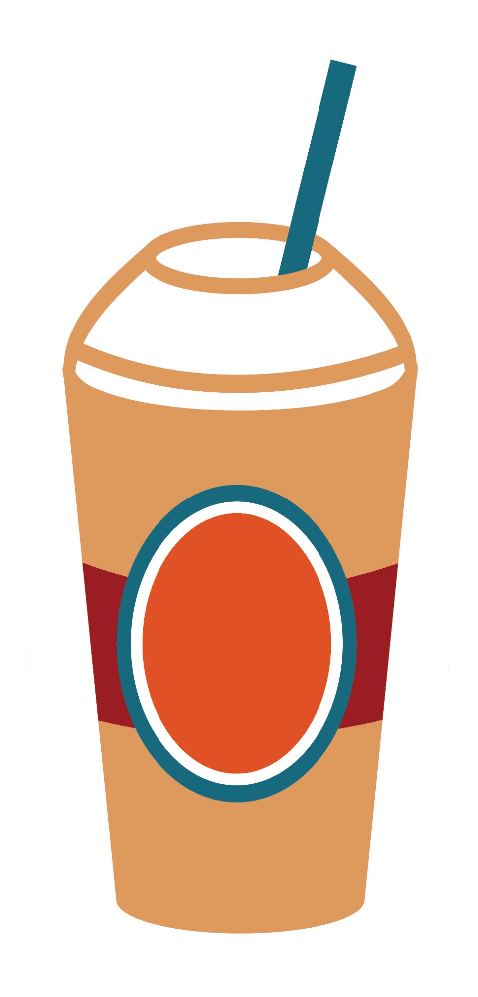 Iced Coffee Cup Sticker with Straw