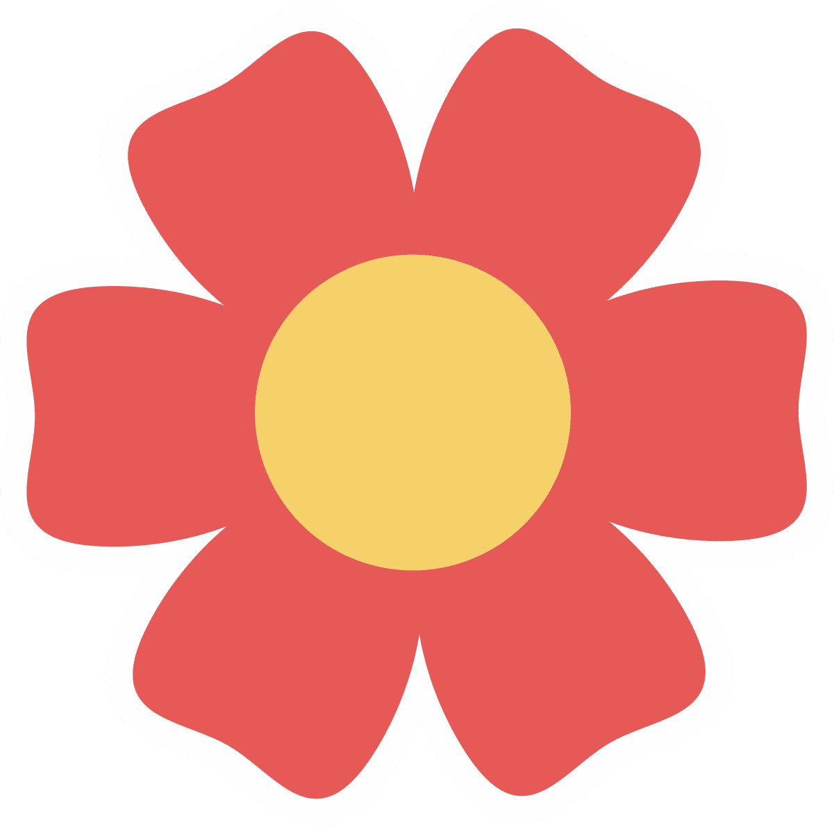 Retro Red Daisy Sticker