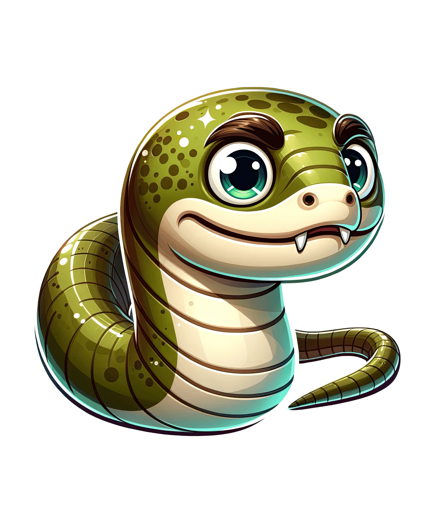 Snake with Eyebrows Sticker