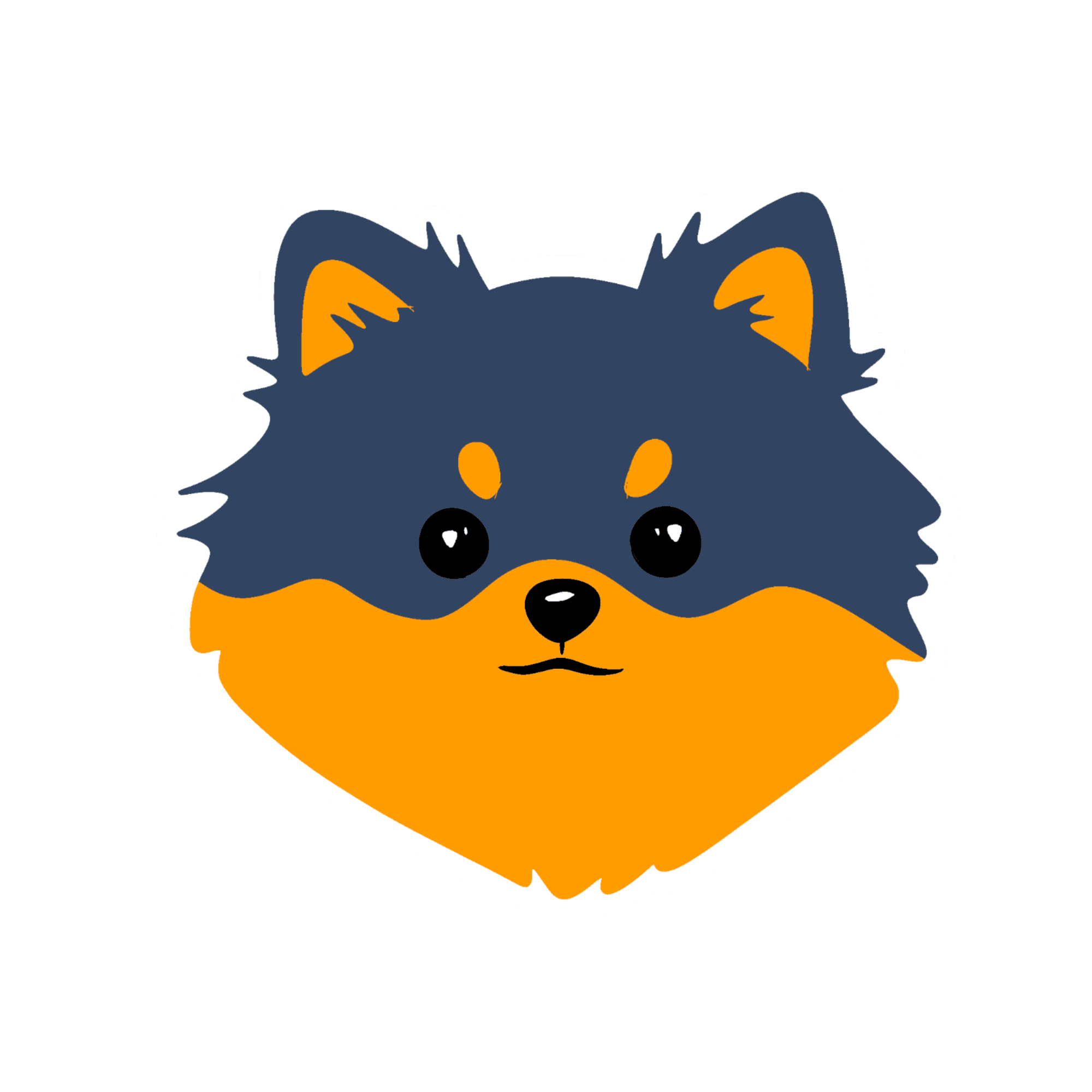 Fluffy Pomeranian Face Sticker