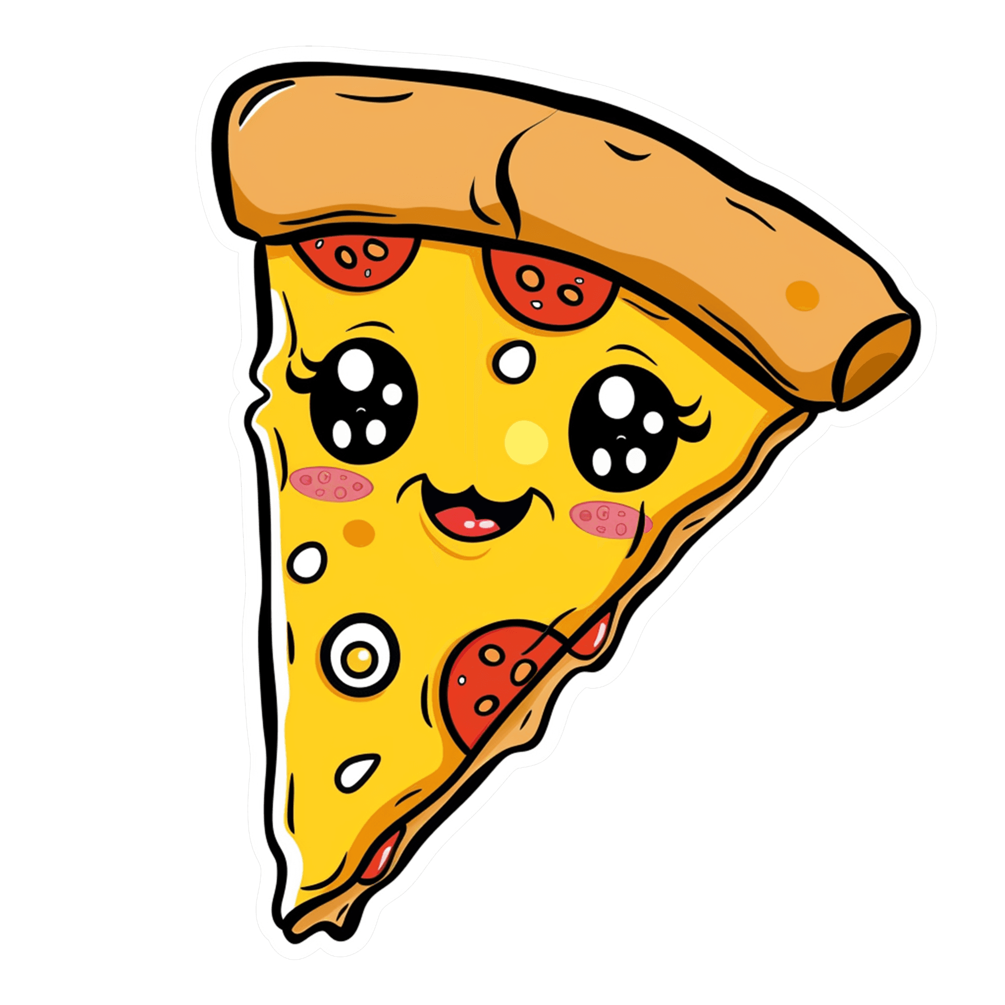 Kawaii Pepperoni Pizza Slice Sticker