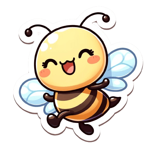 Happy Kawaii Bee Sticker