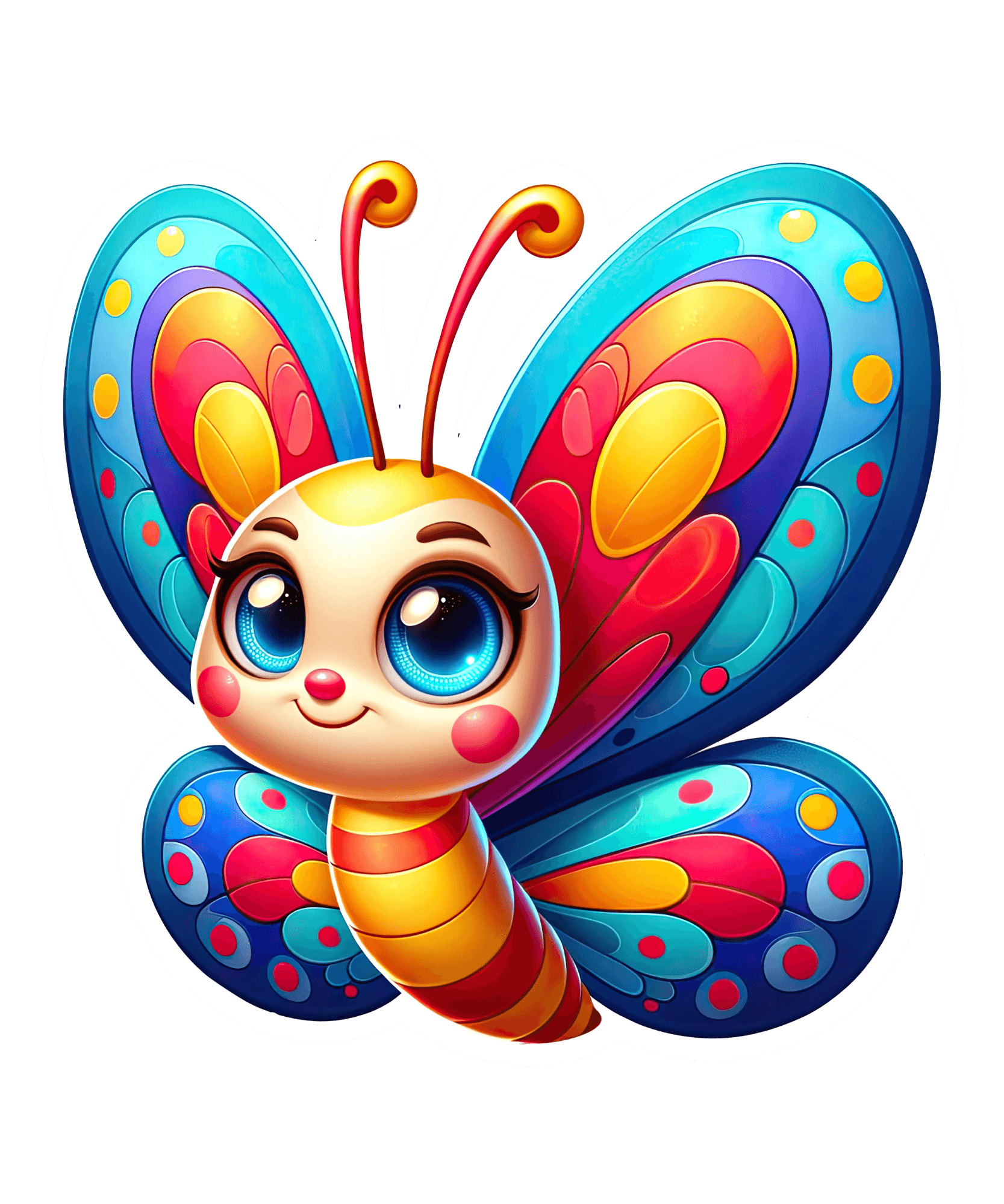Rainbow Big-Eyed Butterfly Sticker