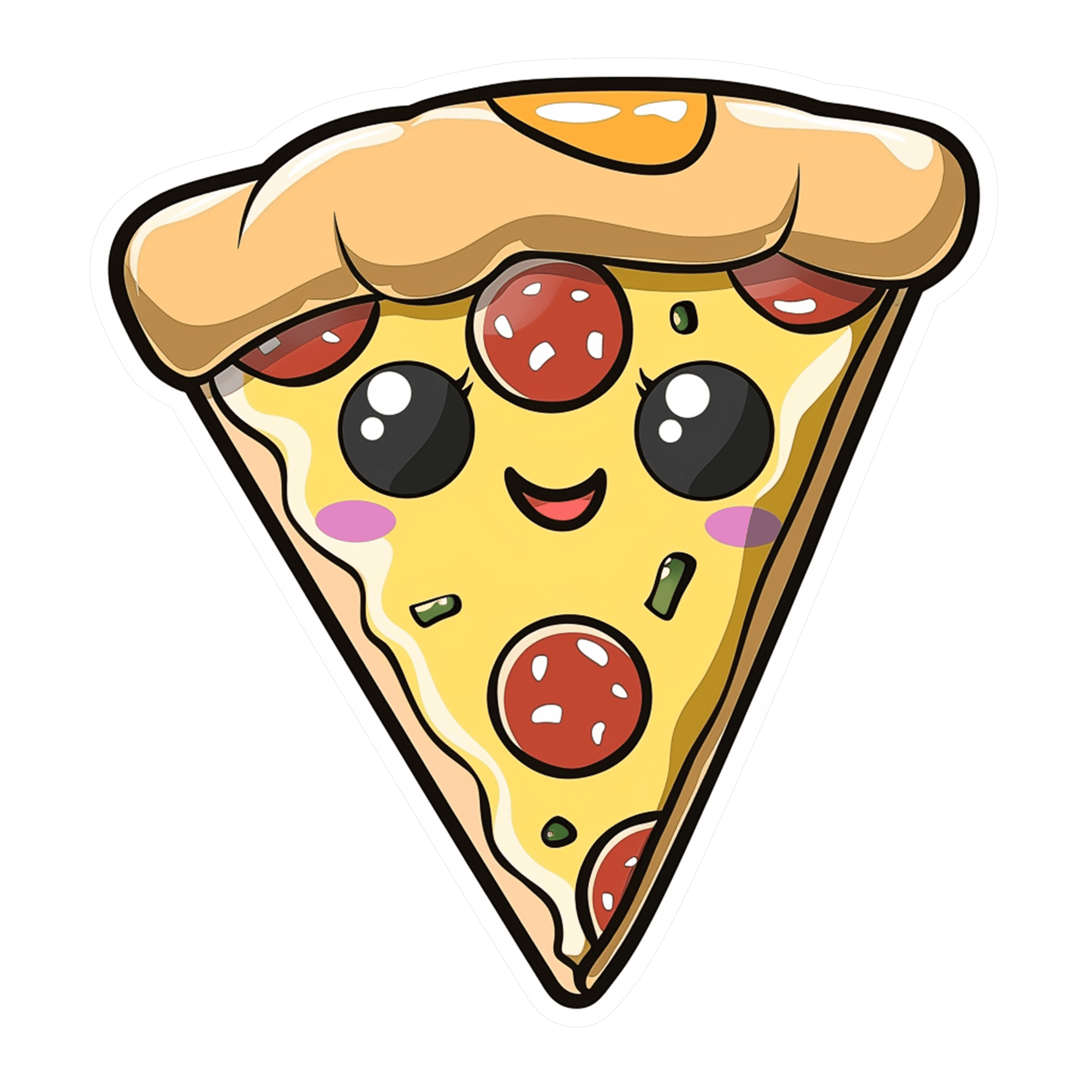 Kawaii Pepperoni Pizza Slice Sticker