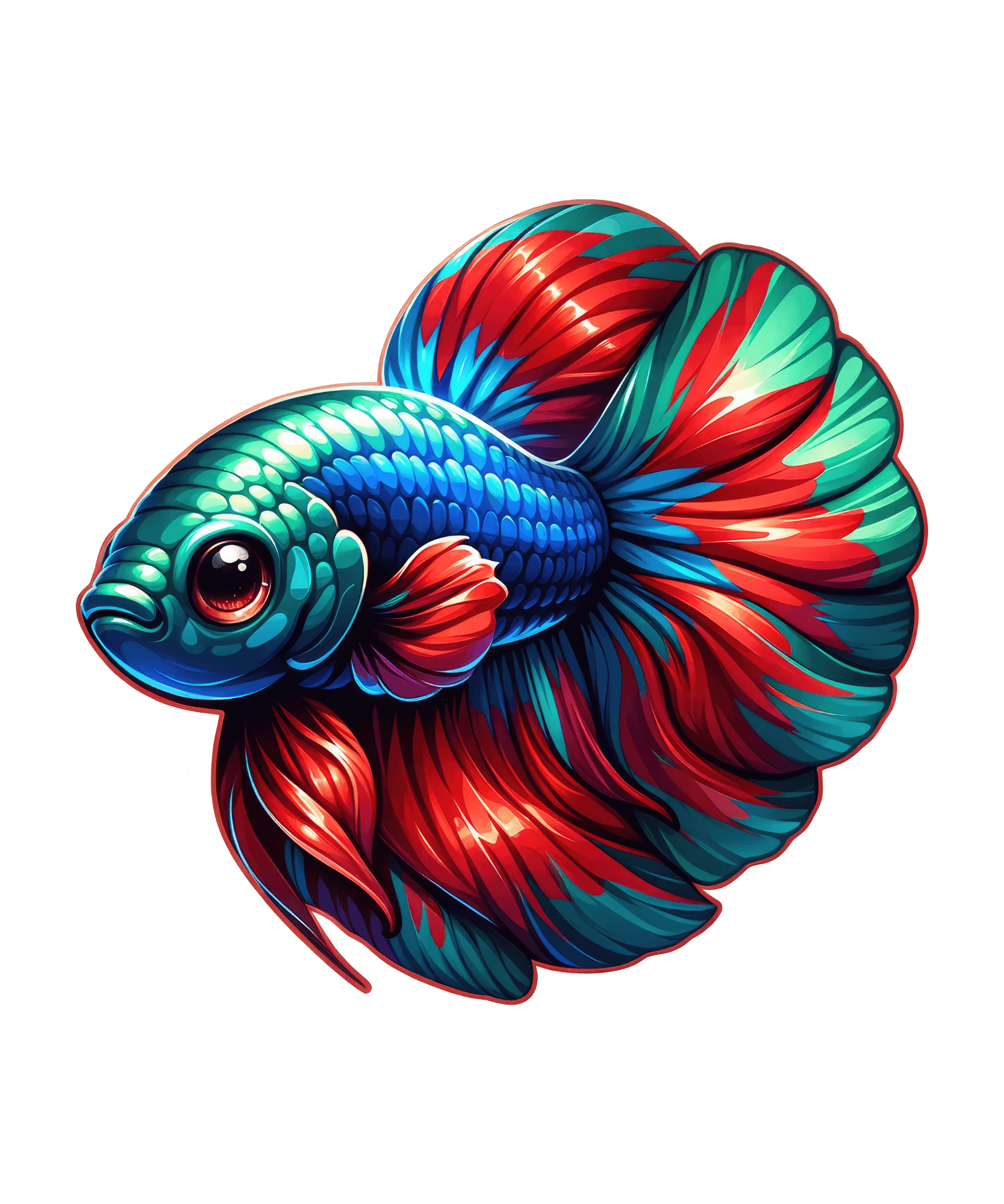 Vibrant Betta Fish Sticker