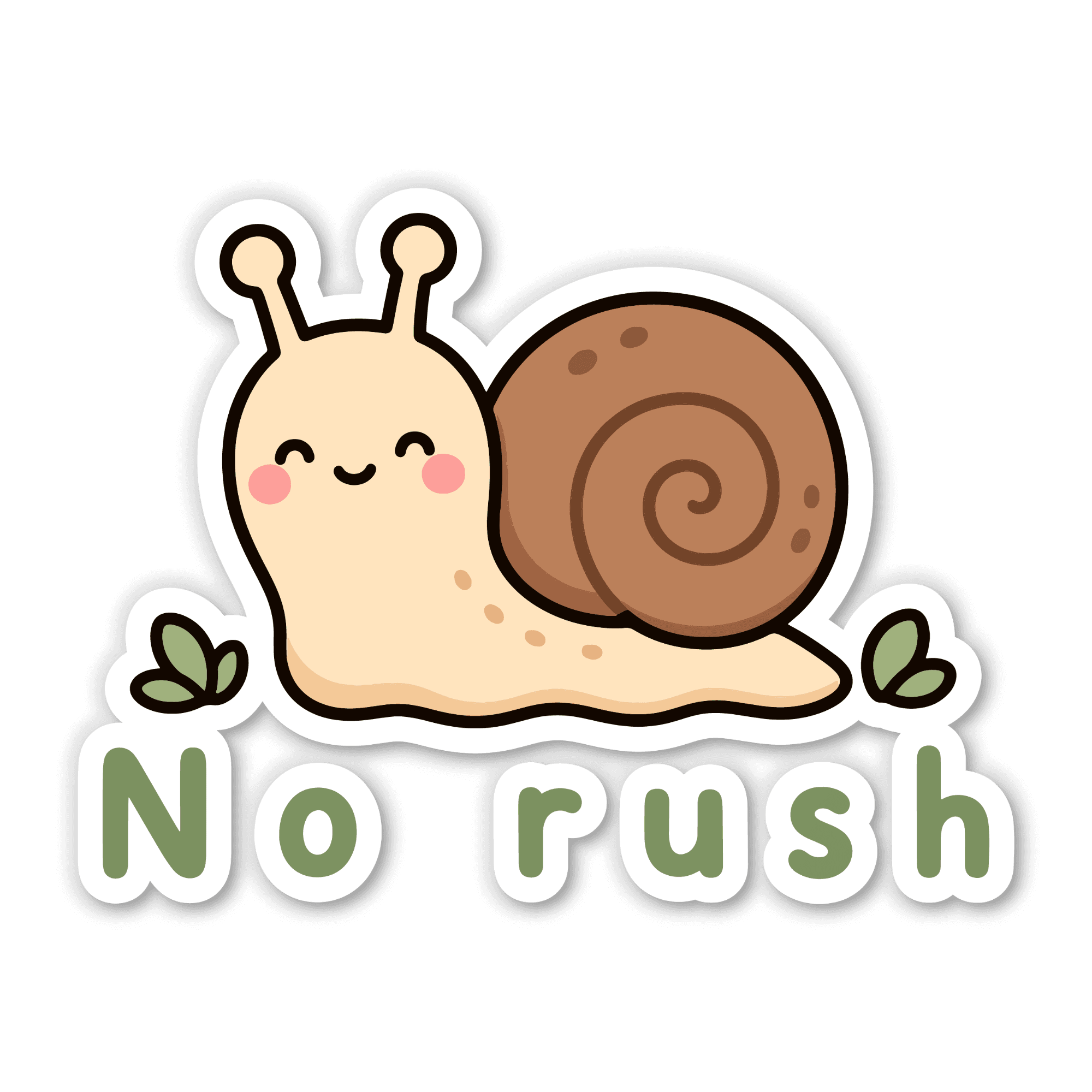 No Rush Happy Snail Sticker