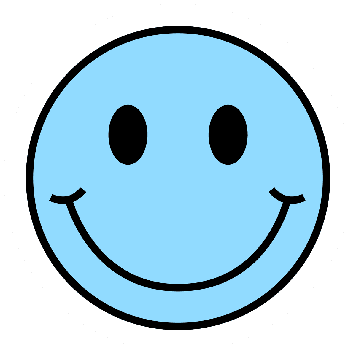 Baby Blue Smiley Face Sticker