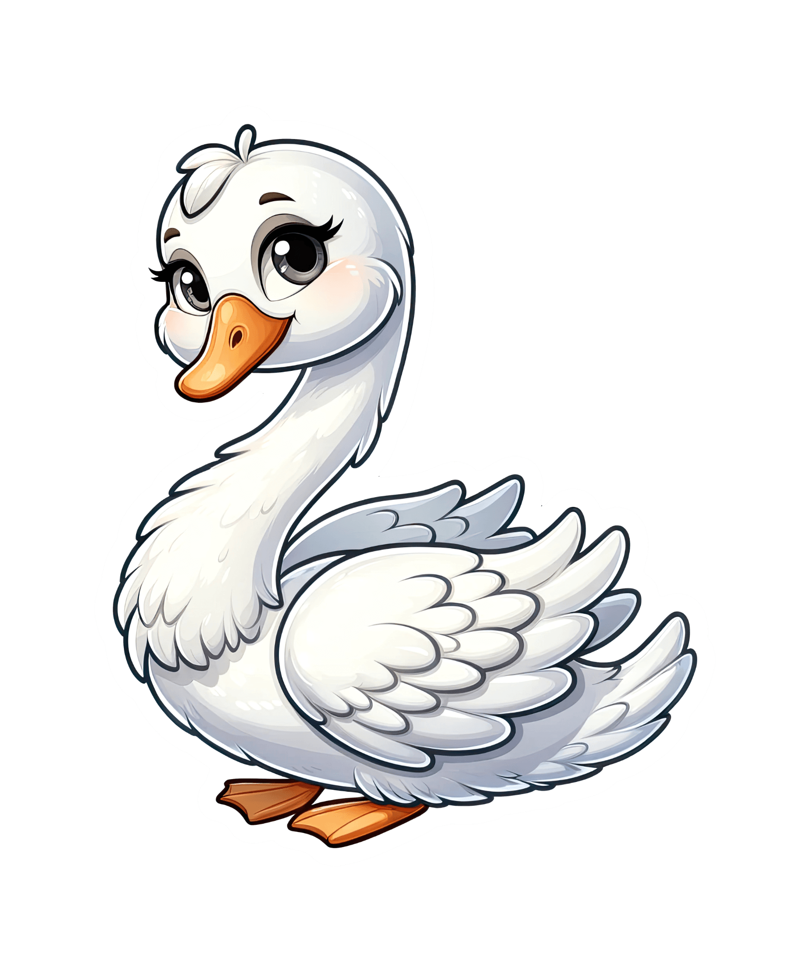 Batting-Lash Swan Sticker