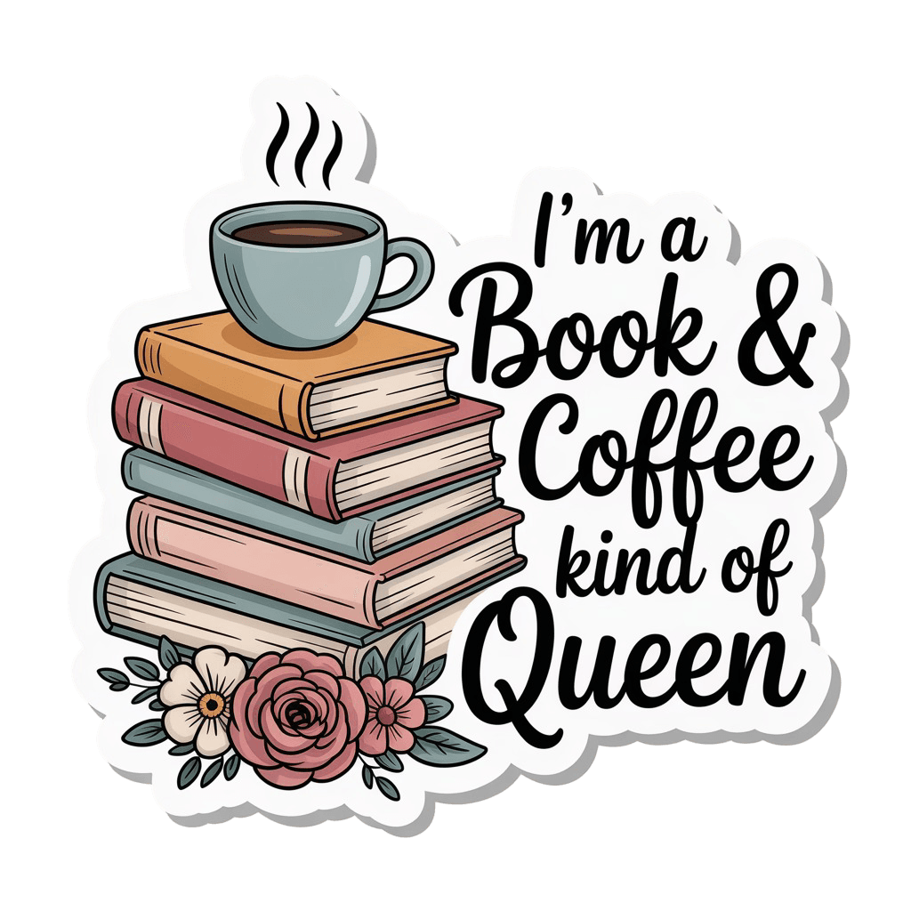 Book & Coffee Kind of Queen Sticker