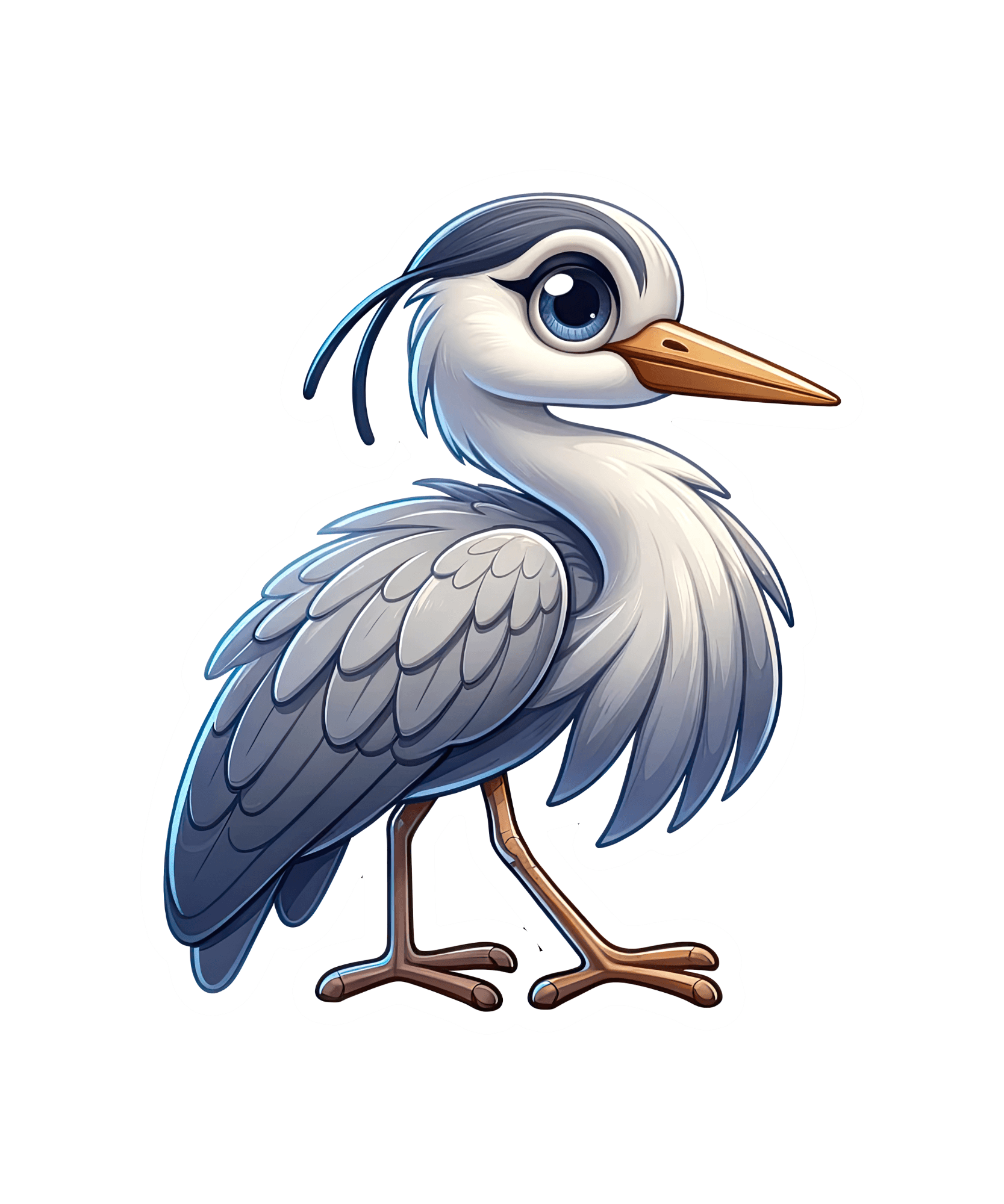 Big-Eyed Blue Heron Sticker