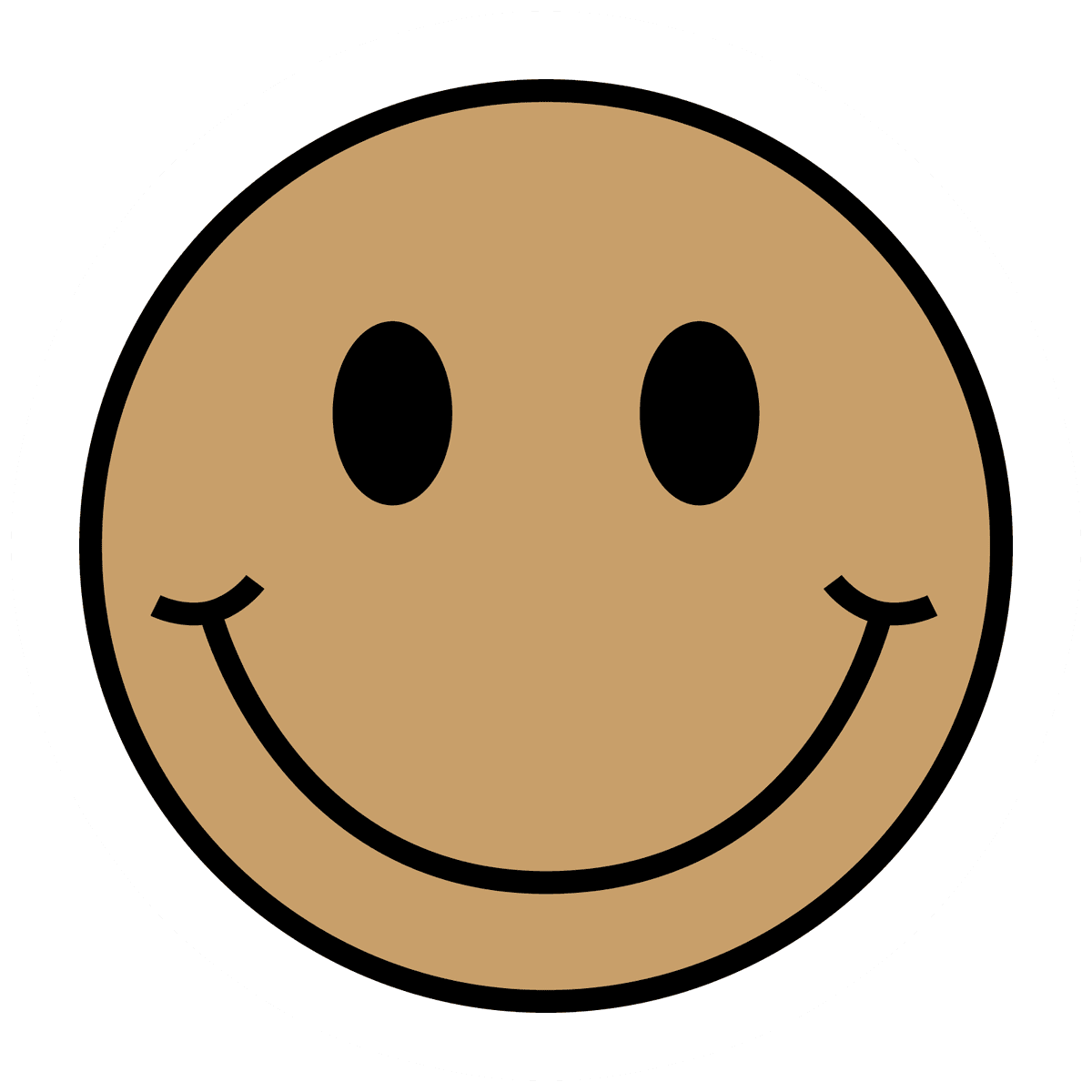 Tan Retro Smiley Face Sticker