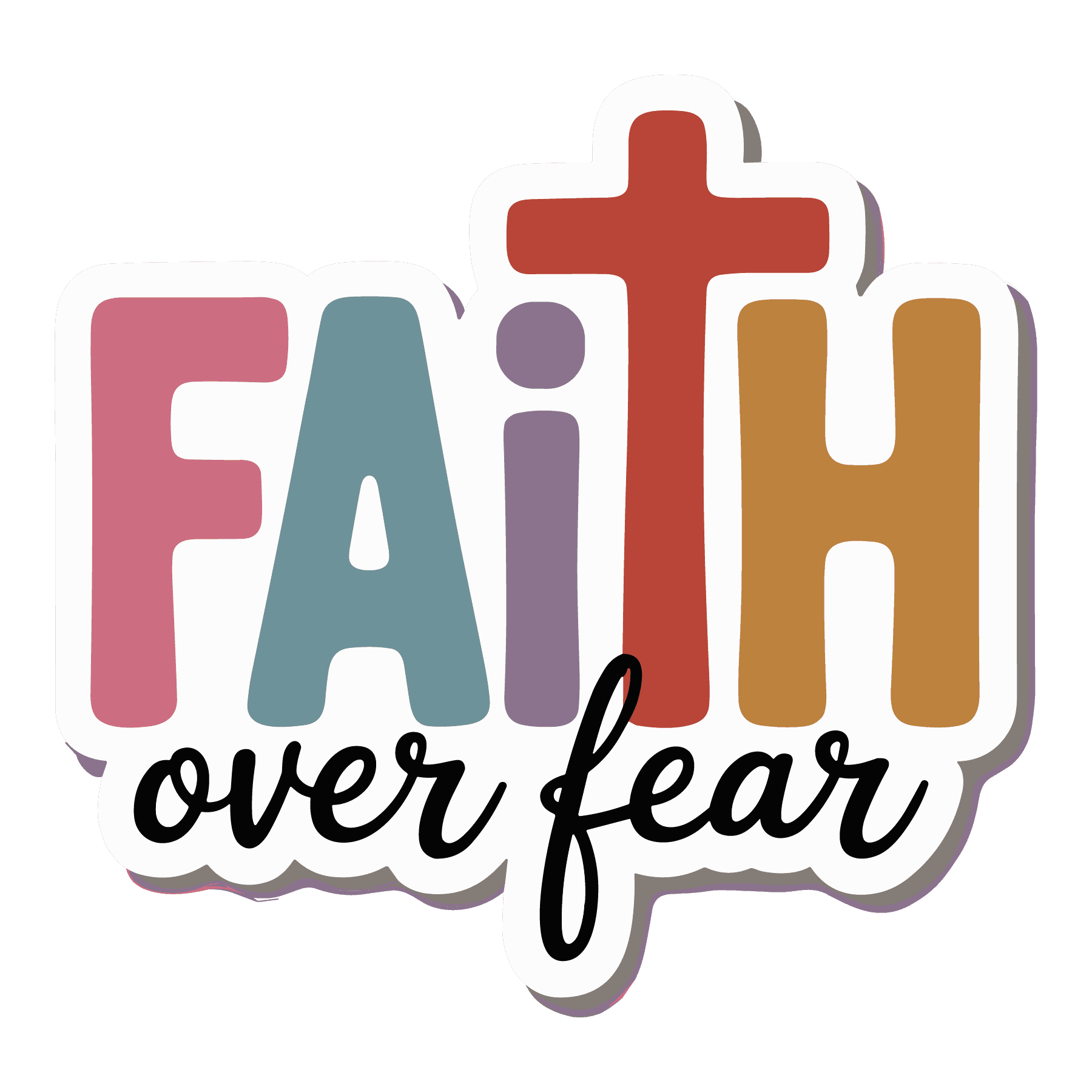 Faith Over Fear Cross Sticker