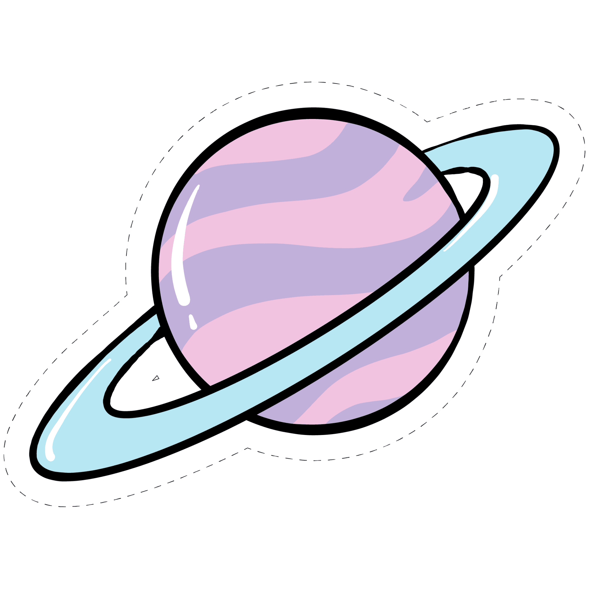 Pastel Ringed Planet Sticker