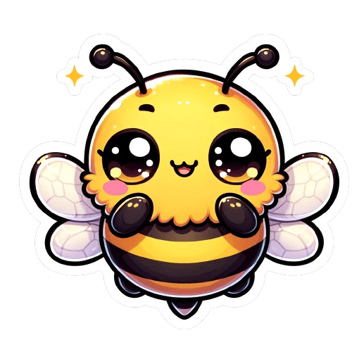 Sparkly Kawaii Bumblebee Sticker