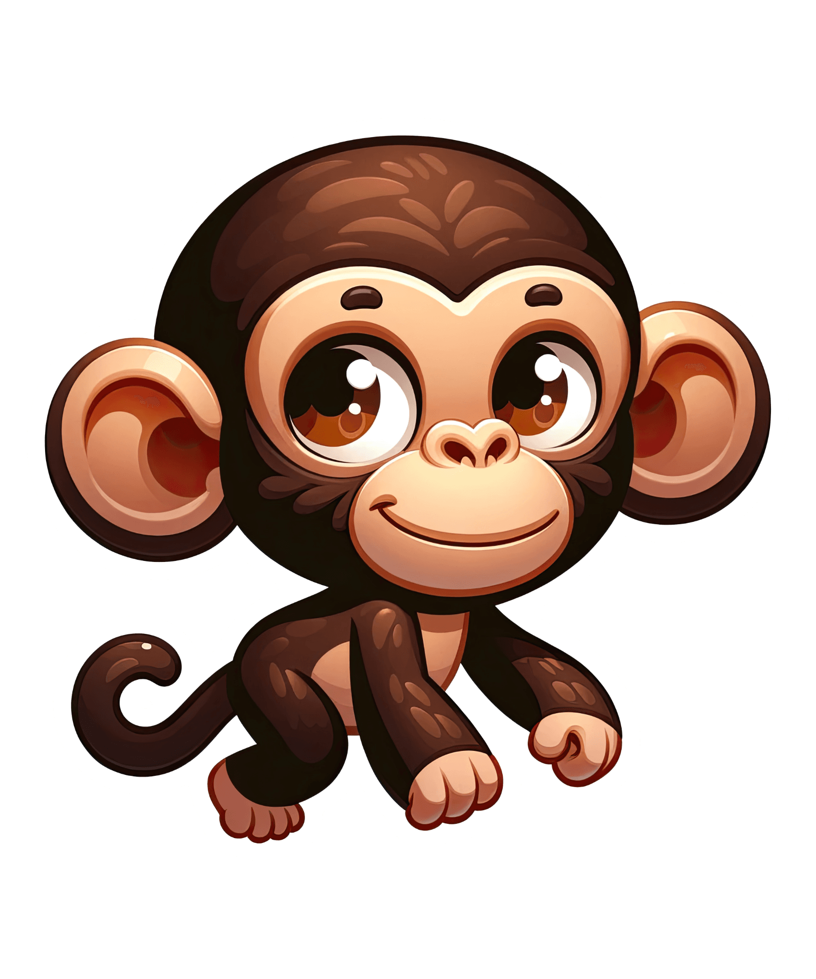 Big-Eyed Baby Chimp Sticker