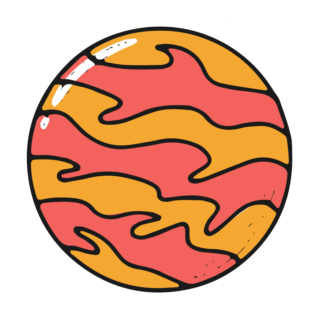 Fiery Swirl Planet Sticker