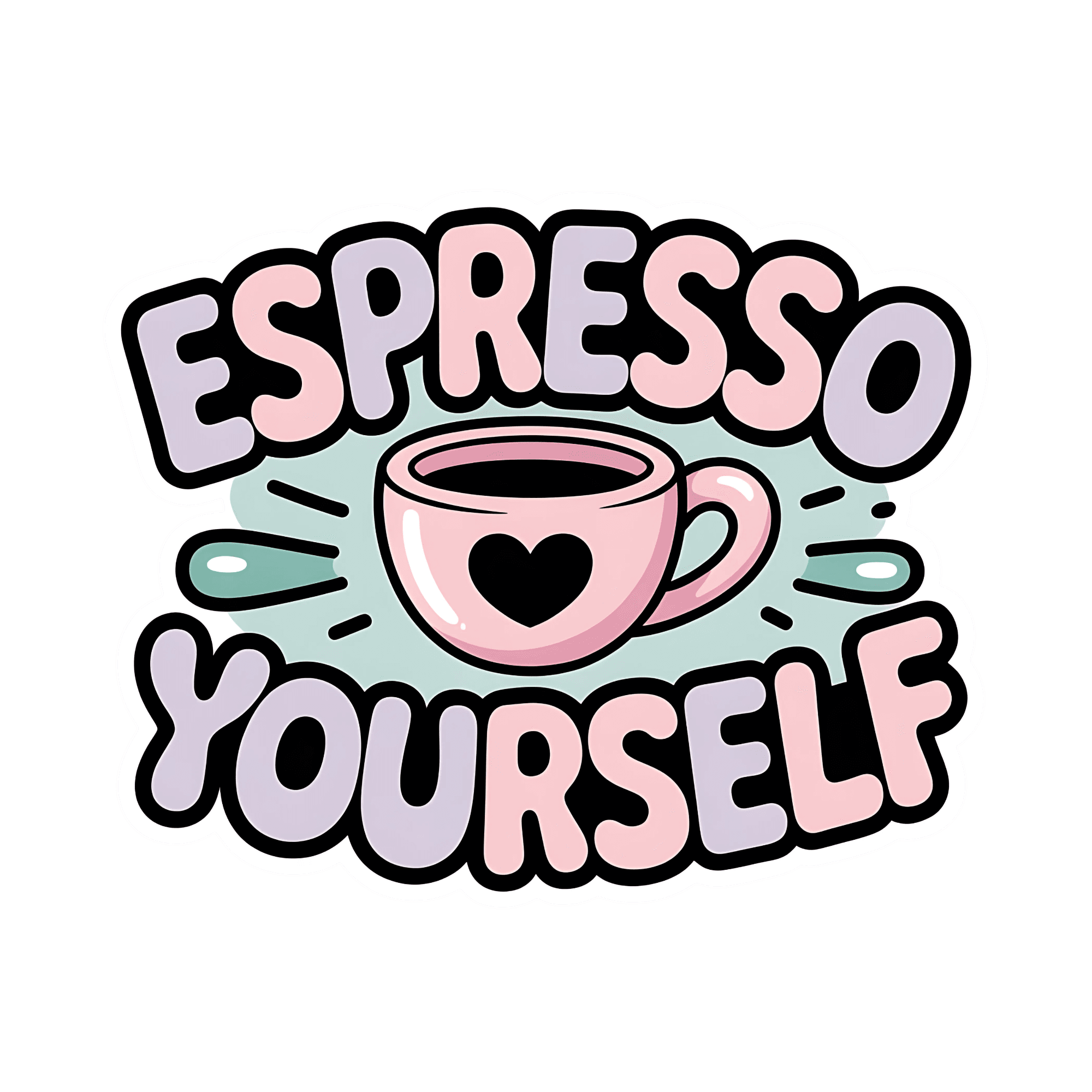 Espresso Yourself Coffee Cup Pun Sticker