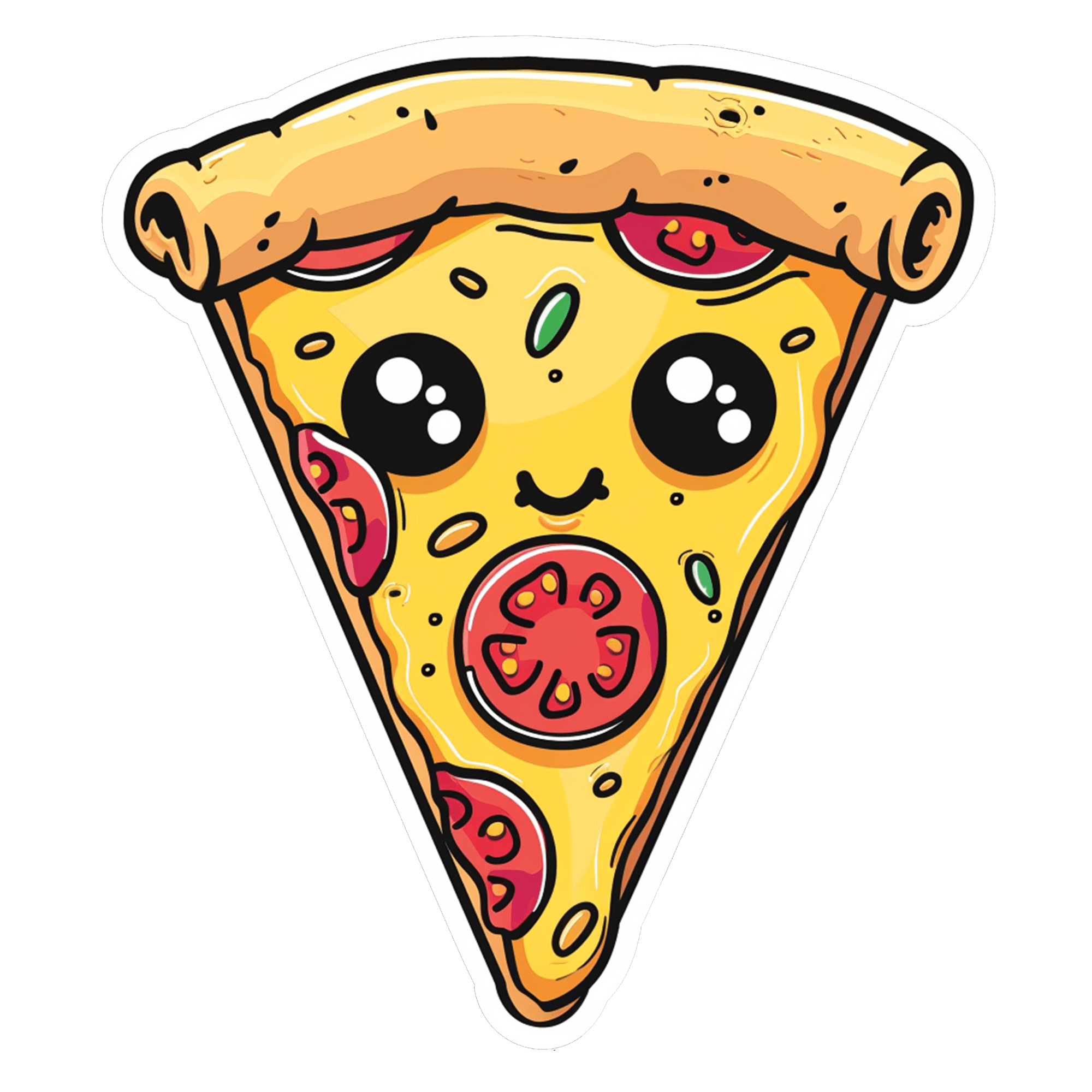 Kawaii Pepperoni Pizza Slice Sticker
