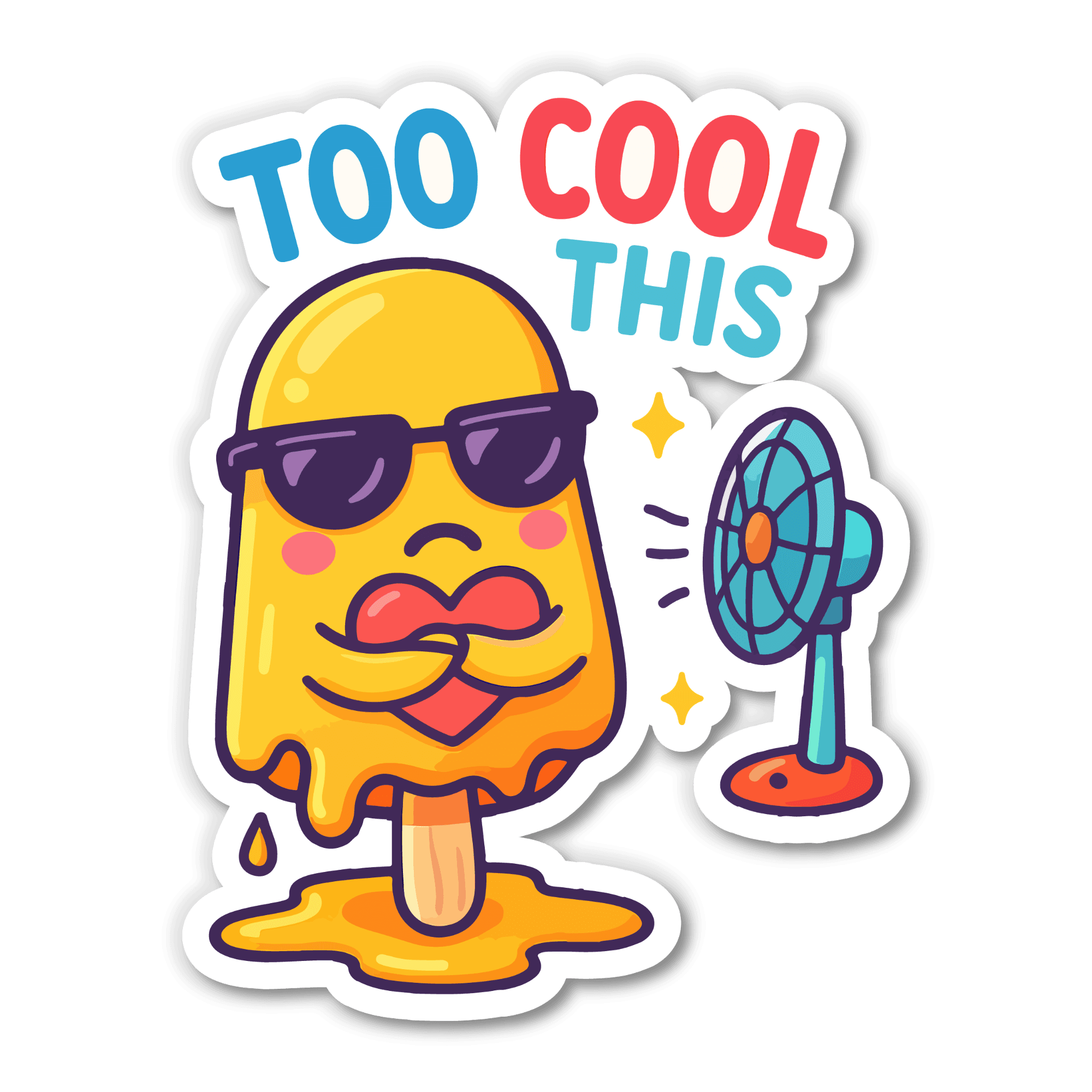 Too Cool For This Melting Popsicle Sticker