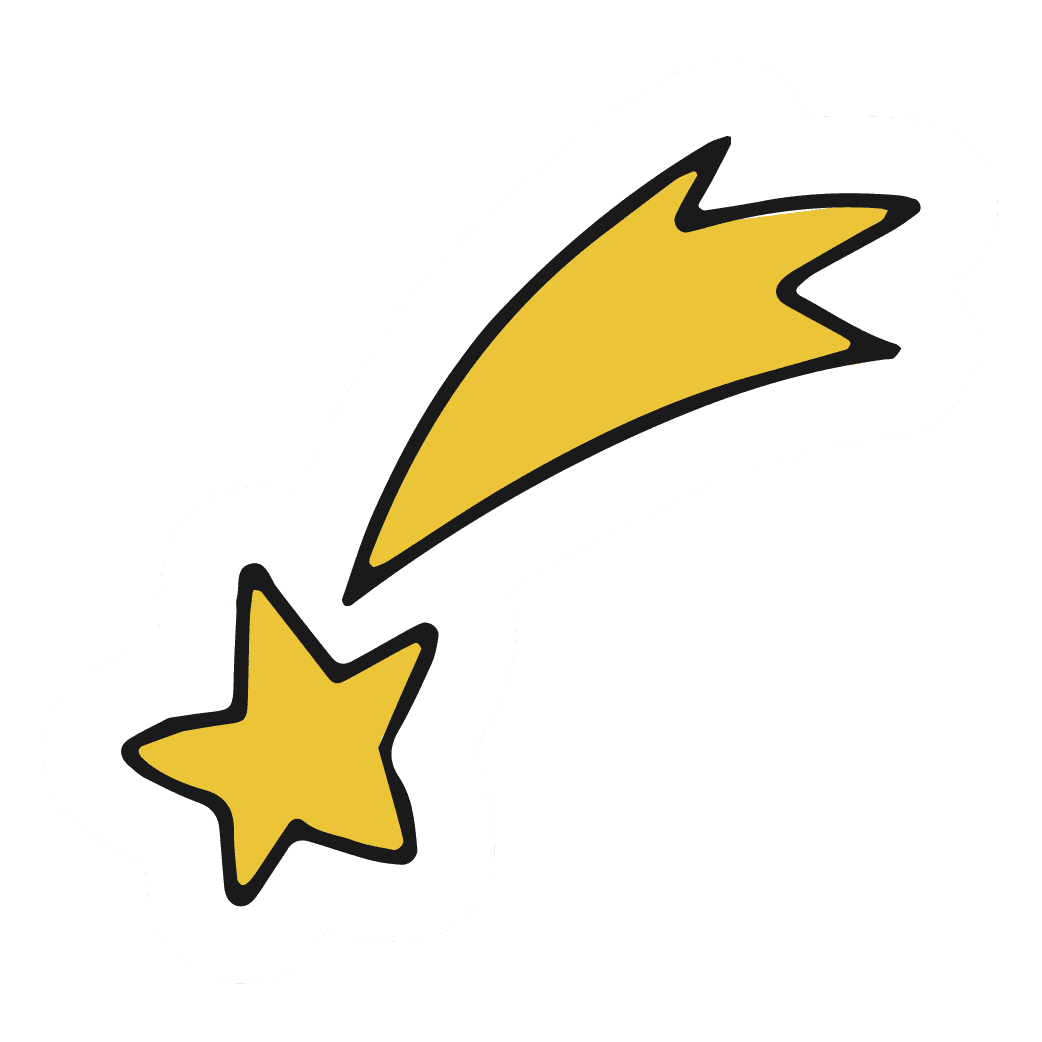 Golden Shooting Star Vinyl Sticker