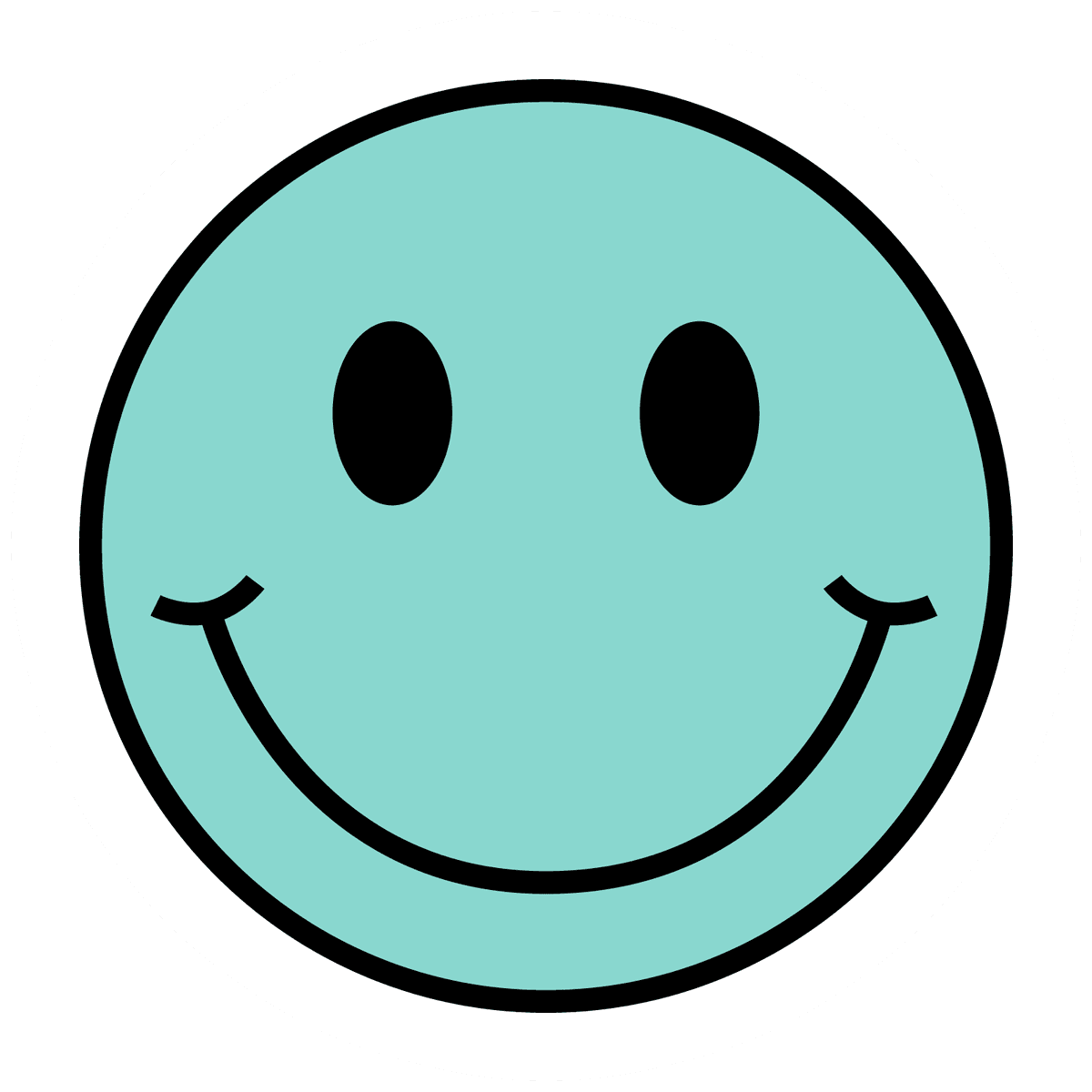 Retro Mint Smiley Face Sticker