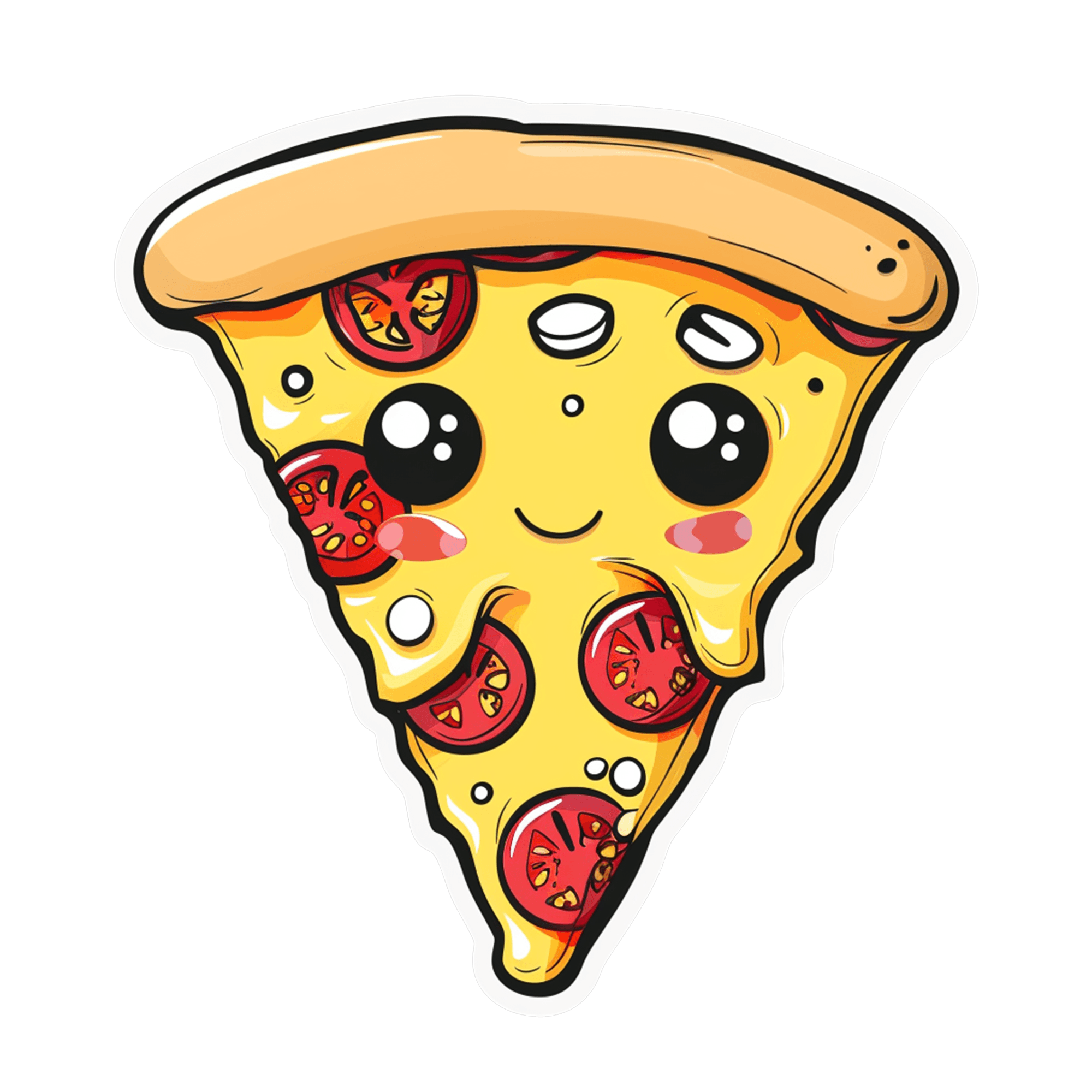 Kawaii Pepperoni Pizza Slice Sticker