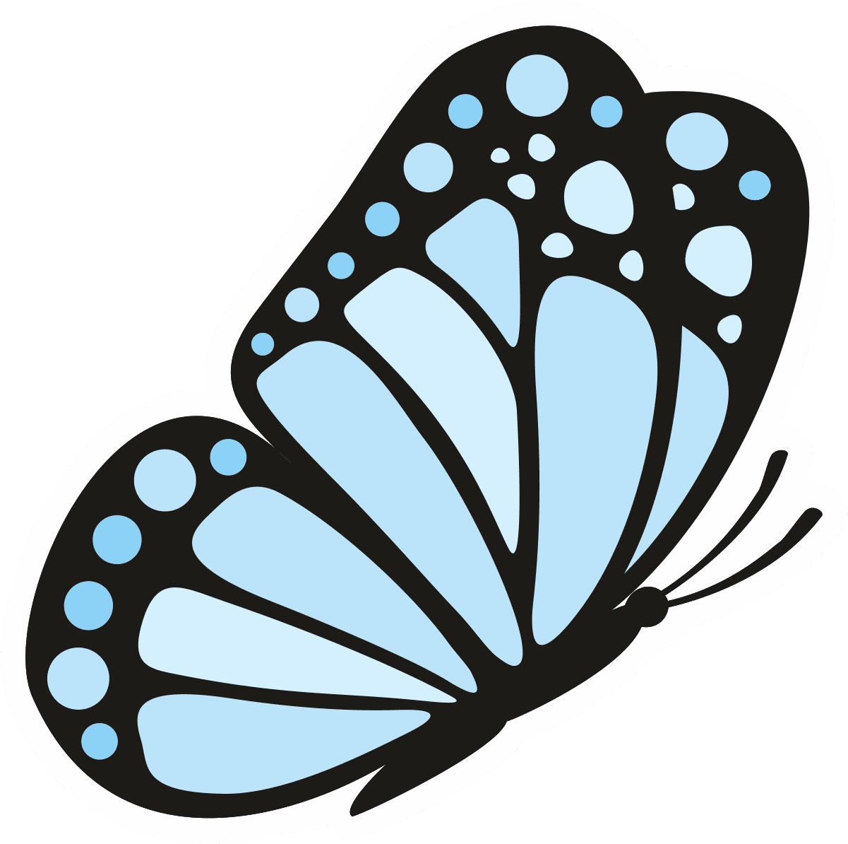 Icy Blue Butterfly Sticker